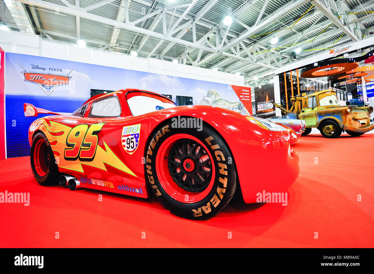 Russia, Moscow, Expocentre, 29 August - 9 September 2012: CARS animated  movie Cartoon Figure of Lightning McQueen at 4th Moscow International  Automo Stock Photo - Alamy
