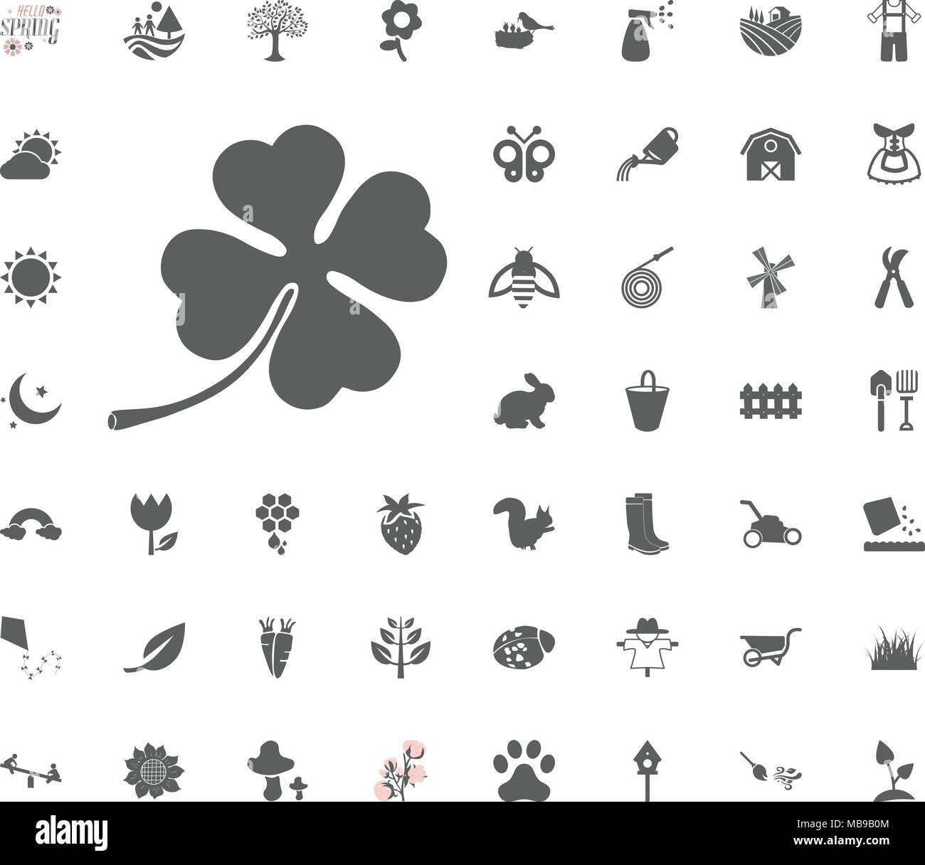 Clover icon. Spring vector illustration icon set Stock Vector Image ...