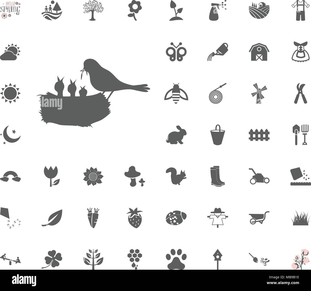 Nest icon. Spring vector illustration icon set Stock Vector Image & Art ...