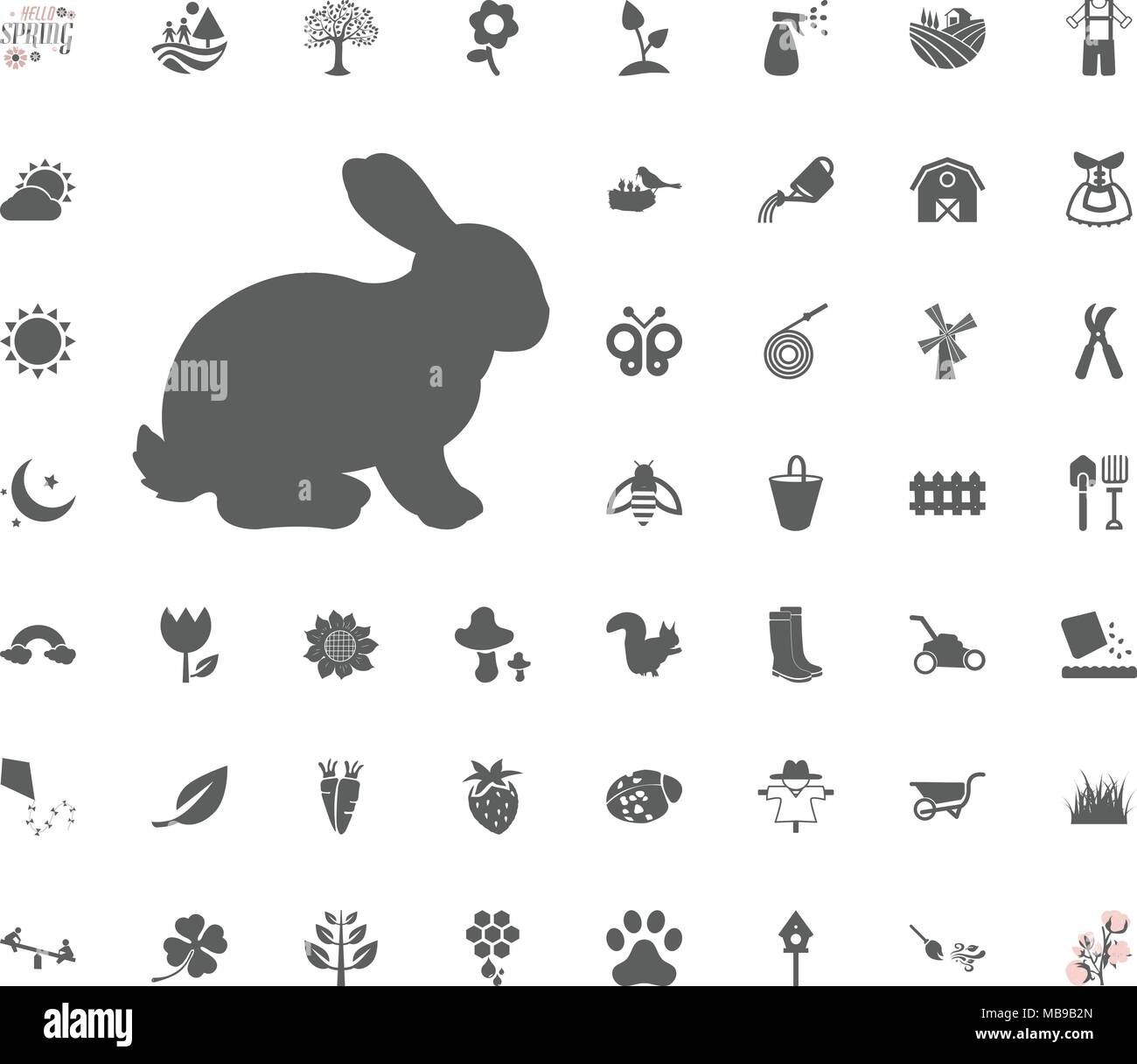 Rabbit icon. Spring vector illustration icon set Stock Vector Image ...