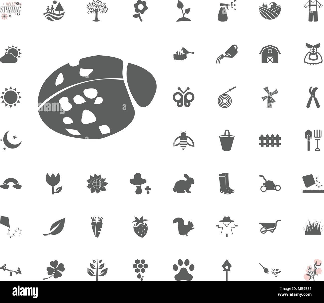 Lady bug icon. Spring vector illustration icon set Stock Vector Image ...