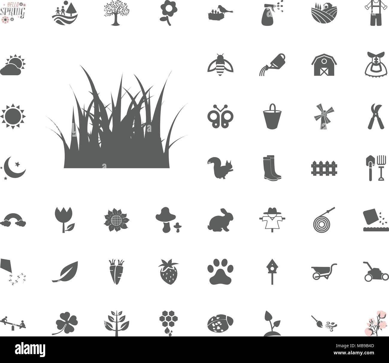 Grass icon. Spring vector illustration icon set Stock Vector Image ...