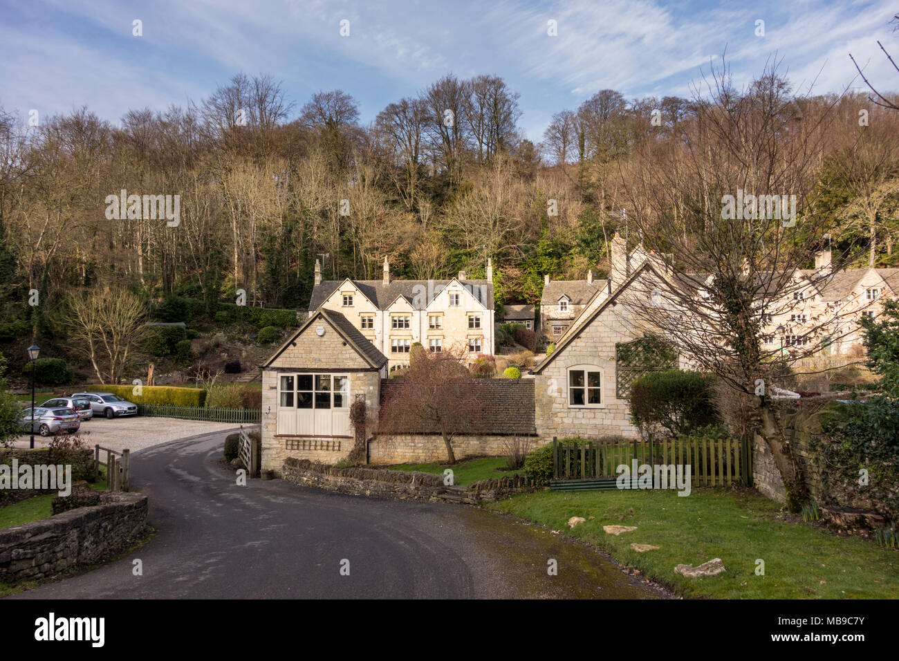 The Iron Mills complex in Nailsworth, Gloucestershire, UK Former mill buildings are now