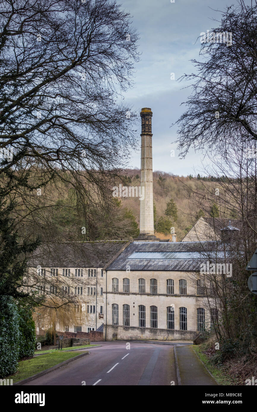 The Longfords Mill complex in Nailsworth, Gloucestershire, UK. Former