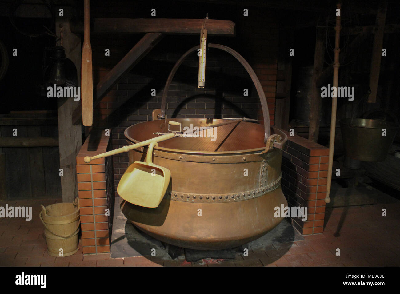 Cheese making display in Ohio Amish Country Stock Photo Alamy