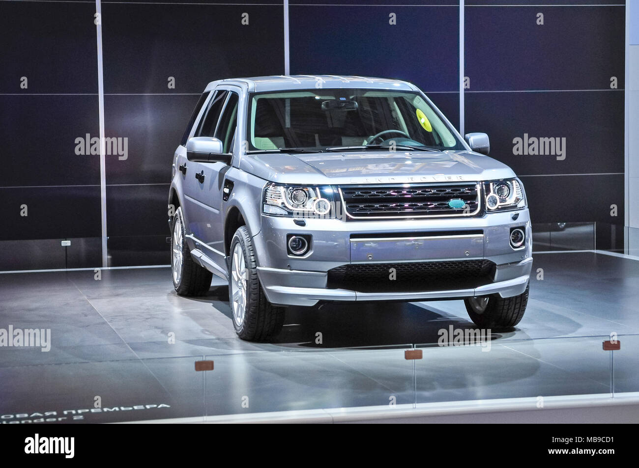 Russia, Moscow, Expocentre, 29 August - 9 September 2012: Land Rover Freelander 2 world premier at 4th Moscow International Automobile Salon (MIAS 201 Stock Photo