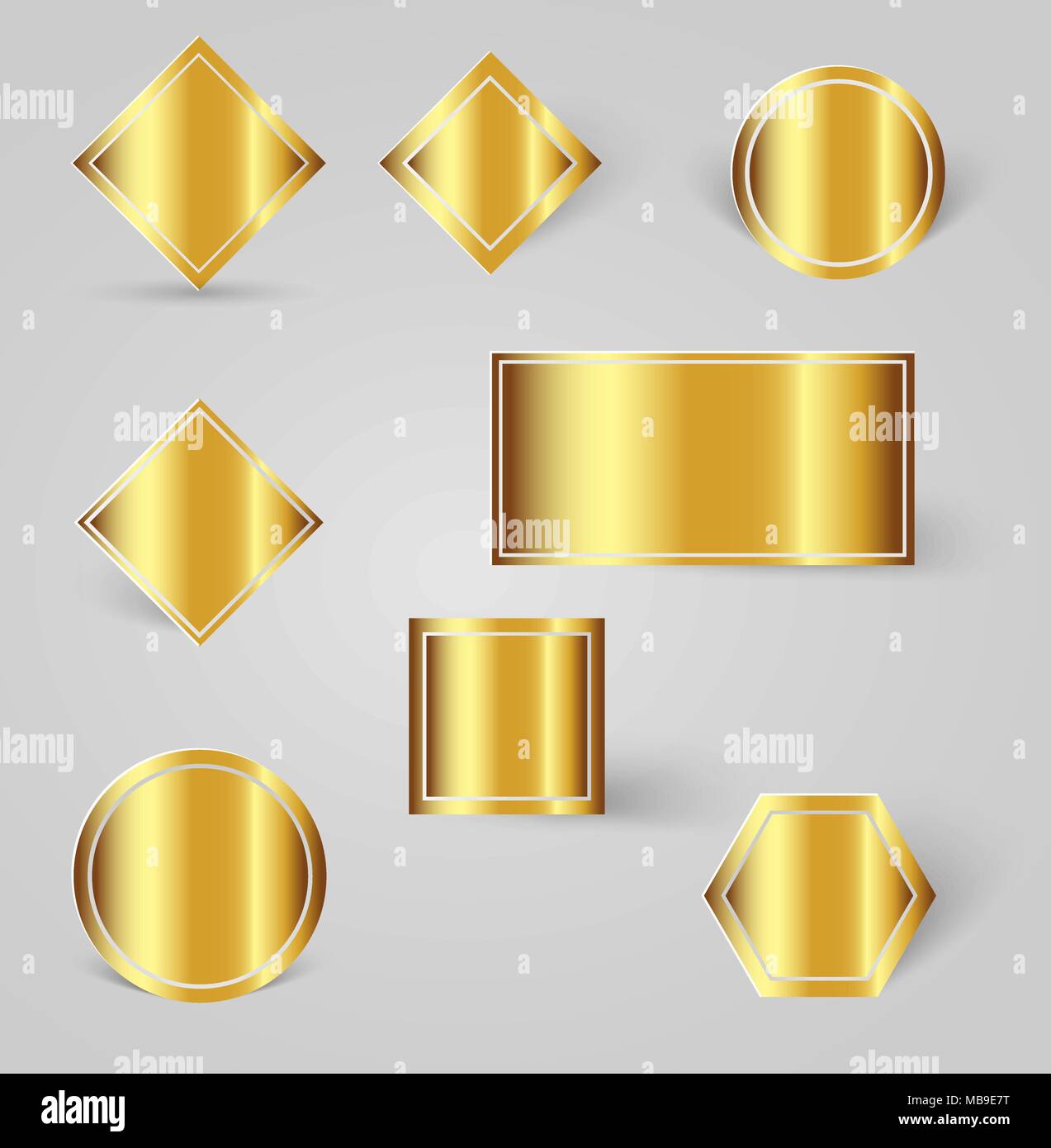collection of shiny gold badges with shadows Stock Vector Image & Art ...