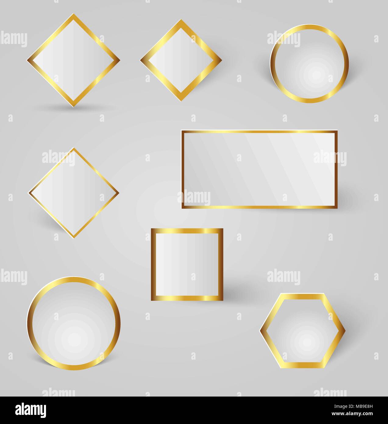 collection of shiny gold badges with shadows Stock Vector Image & Art ...