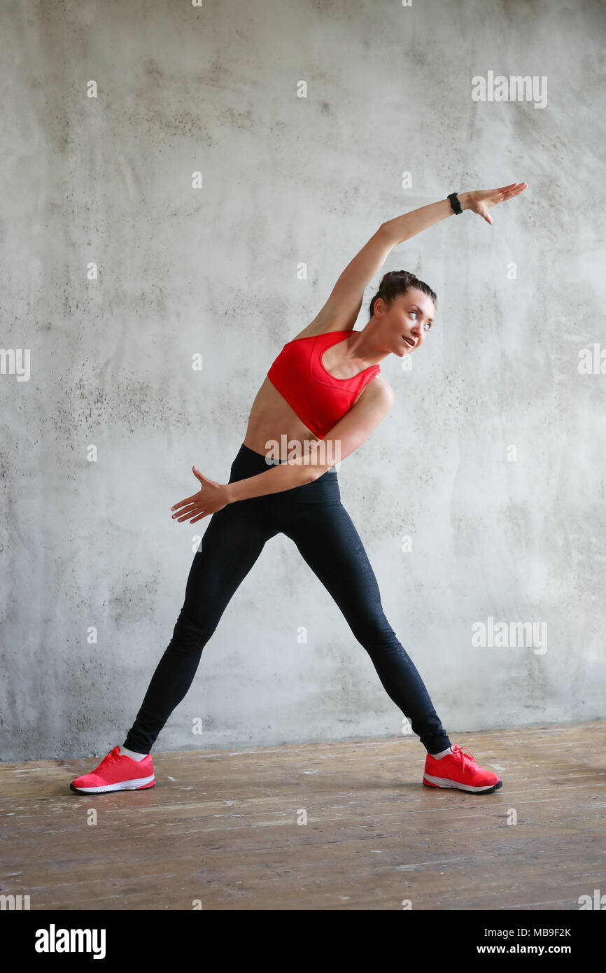 Fitness. Woman doing workout at home Stock Photo - Alamy