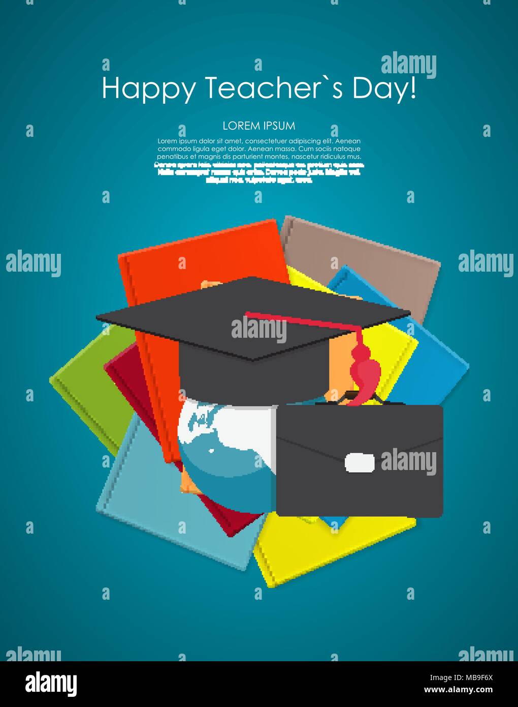 Happy teachers day concept background Vector Illustration Stock Vector