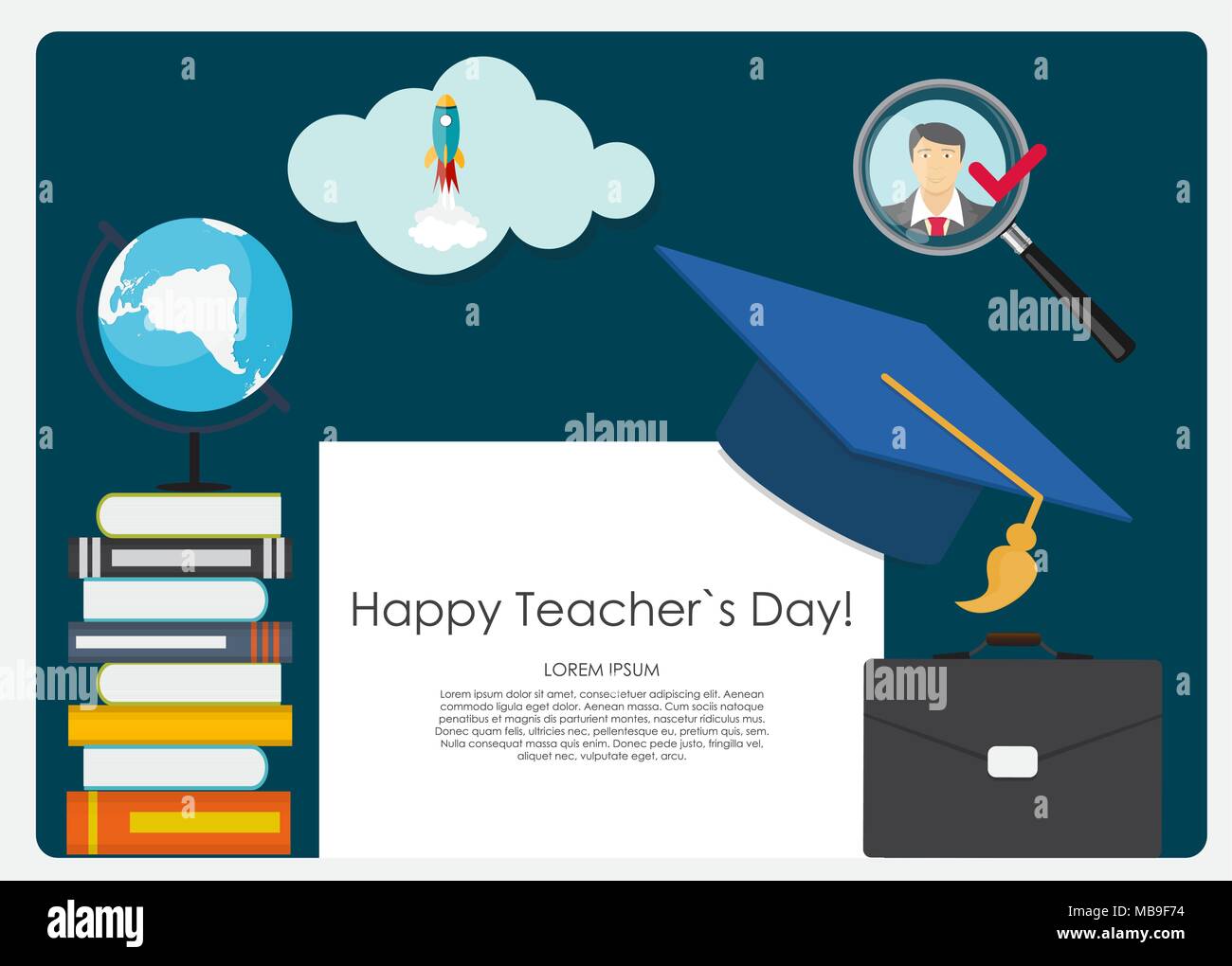 Happy teachers day concept background Vector Illustration Stock Vector