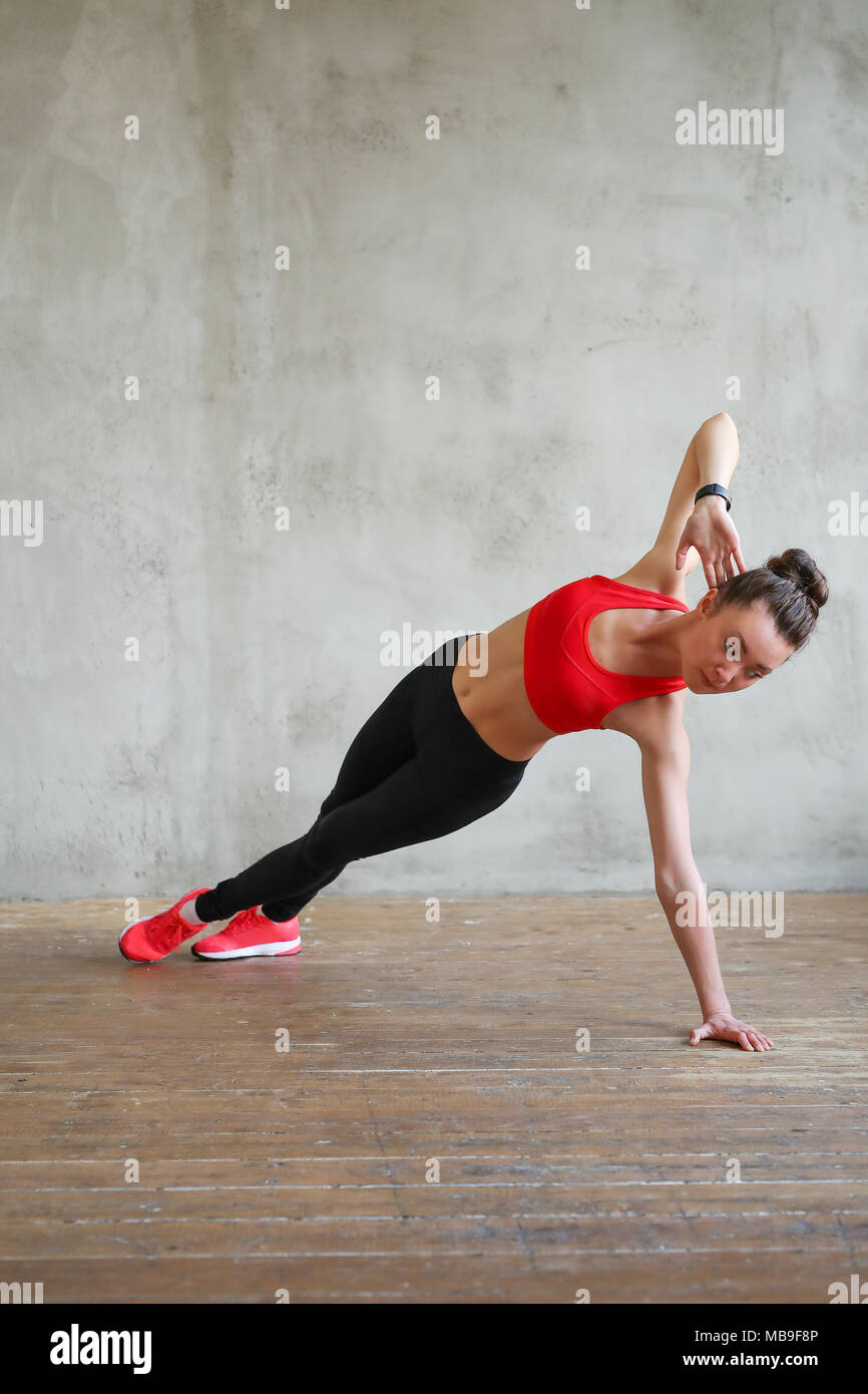 Fitness. Woman doing workout at home Stock Photo - Alamy