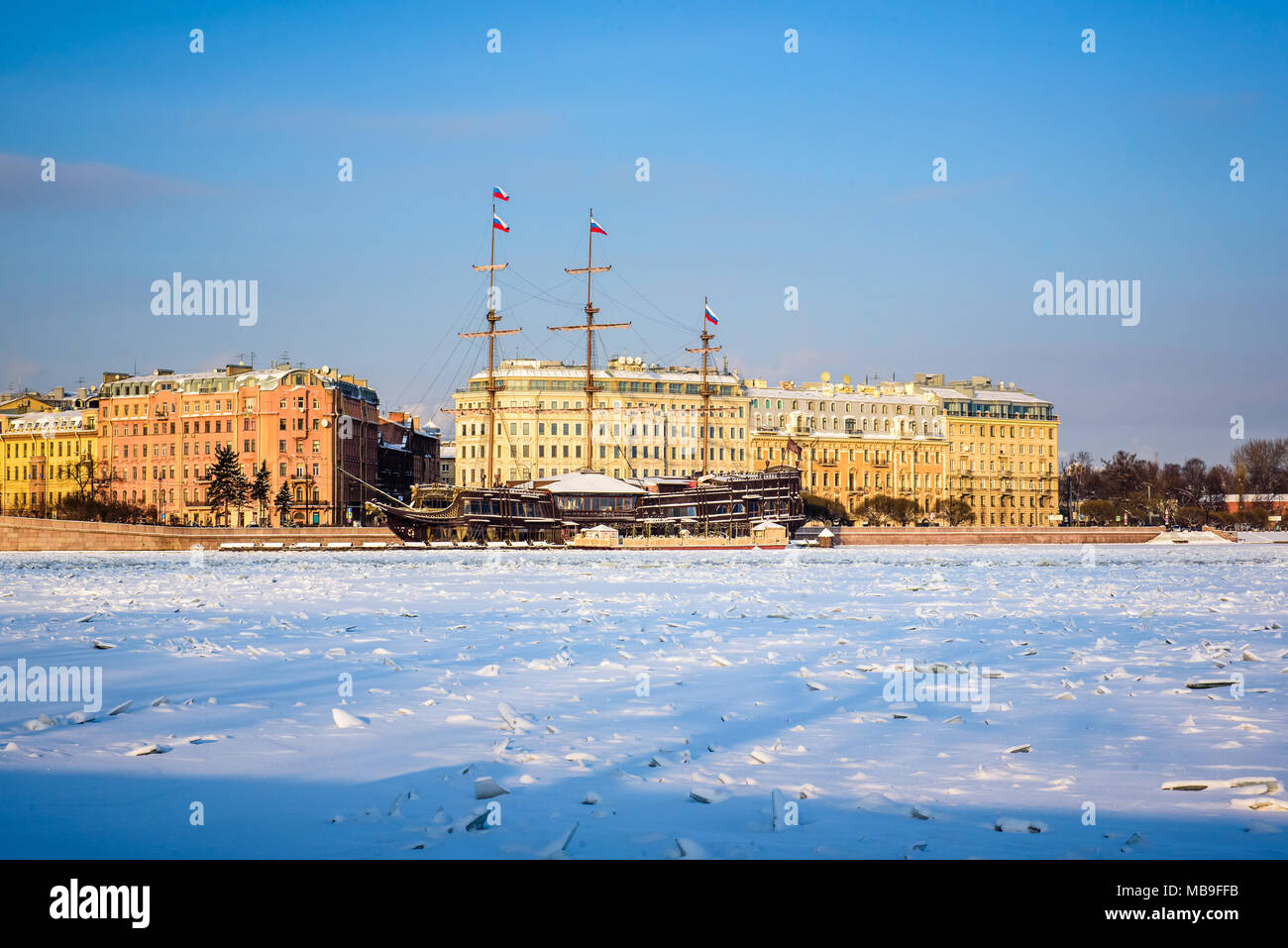 St. Petersburg, Russia View of Letuchiy Gollandets Stock Photo
