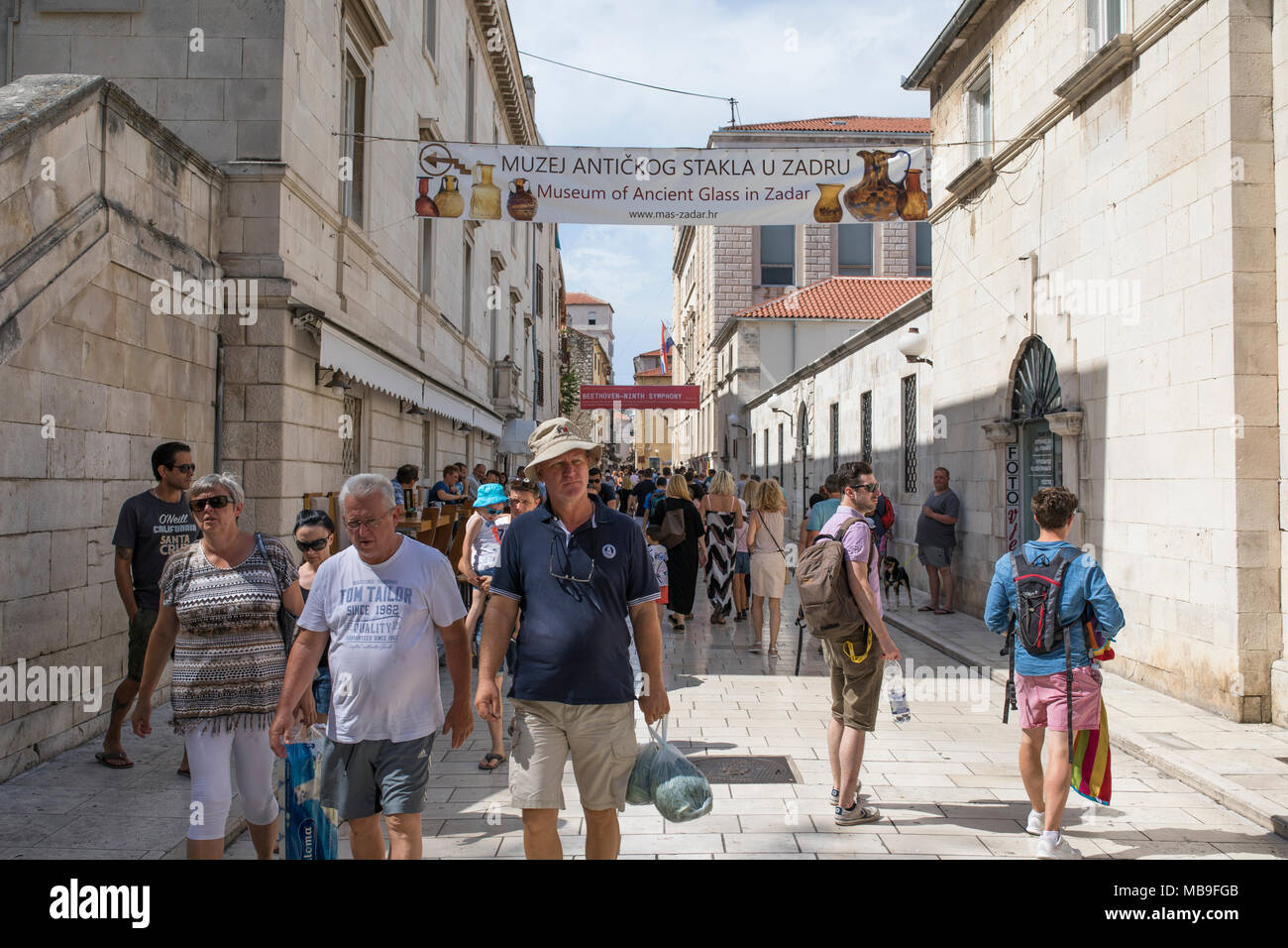 Tourists walking busy main street in Zadar, Croatia Stock Photo - Alamy