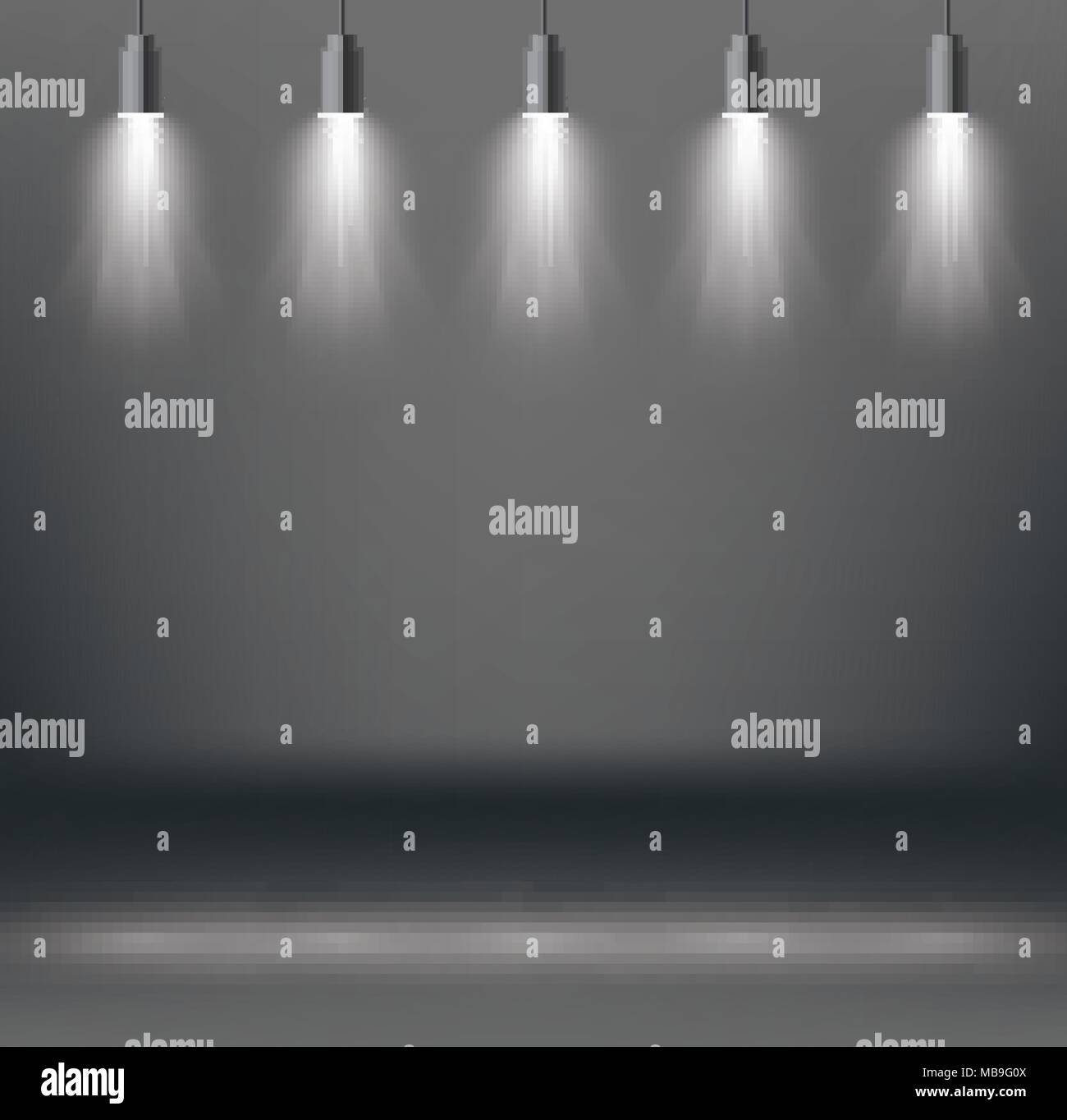 Scene Illumination Effects with Spotlight. Vector Illustration. Light