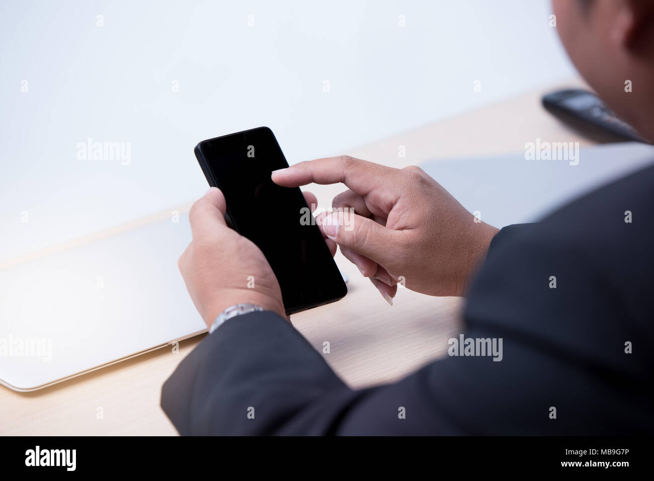 young business man using smart phone, business concept Stock Photo