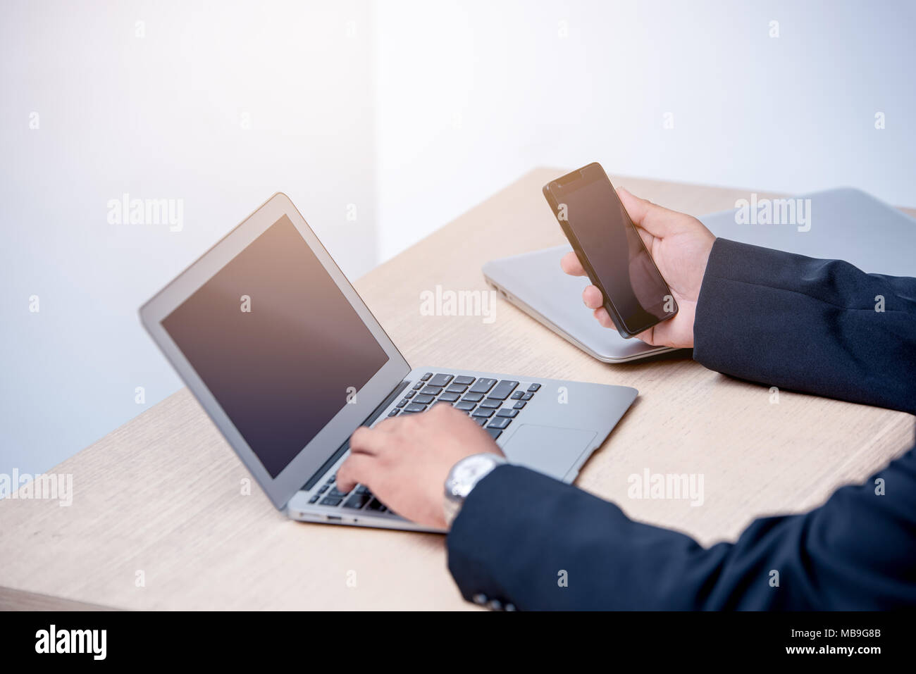 Home office working laptop typing hi-res stock photography and images ...