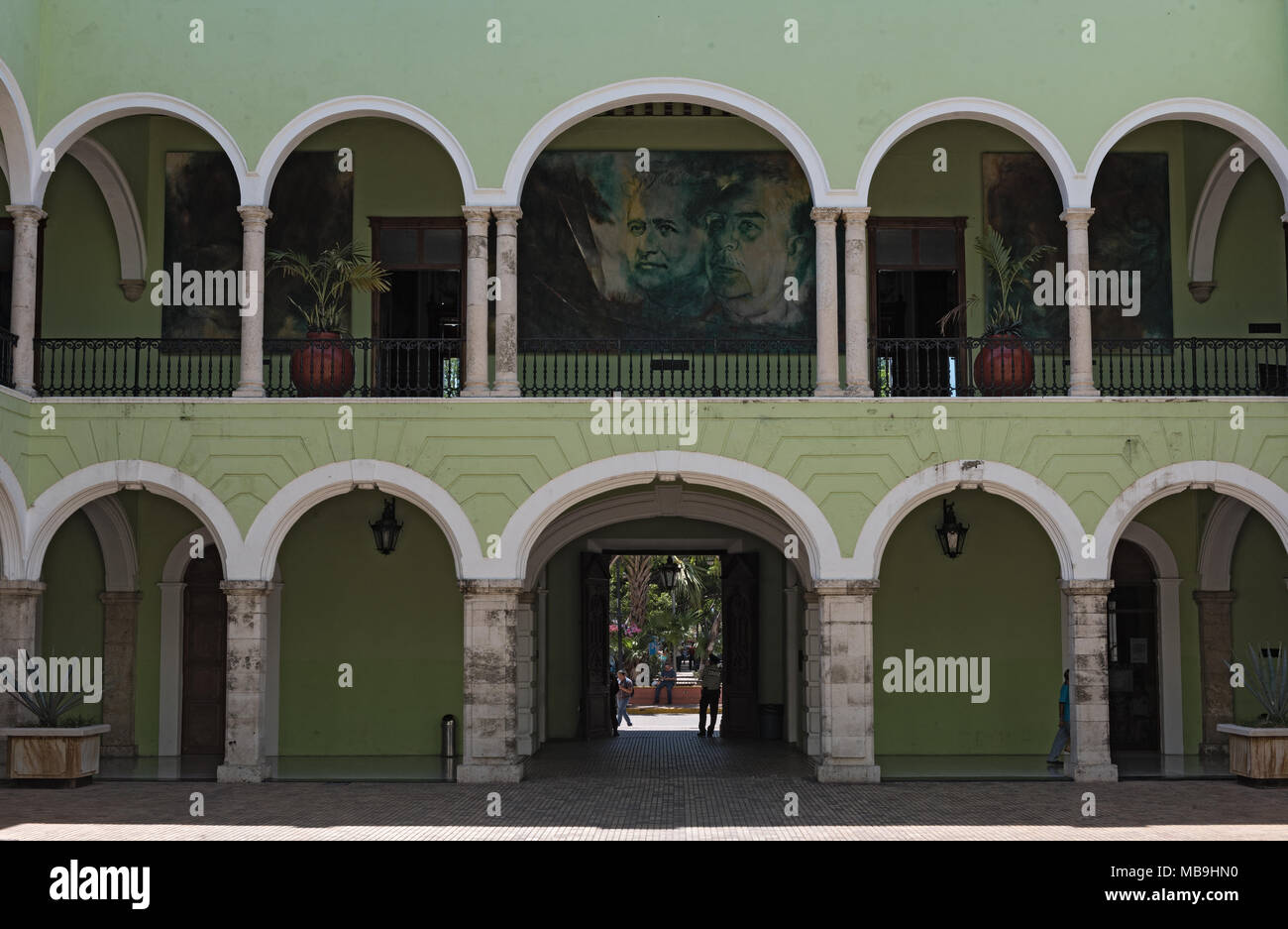 inner courtyard of government palace (palacio de gobierno) yucatan, merida, mexico Stock Photo
