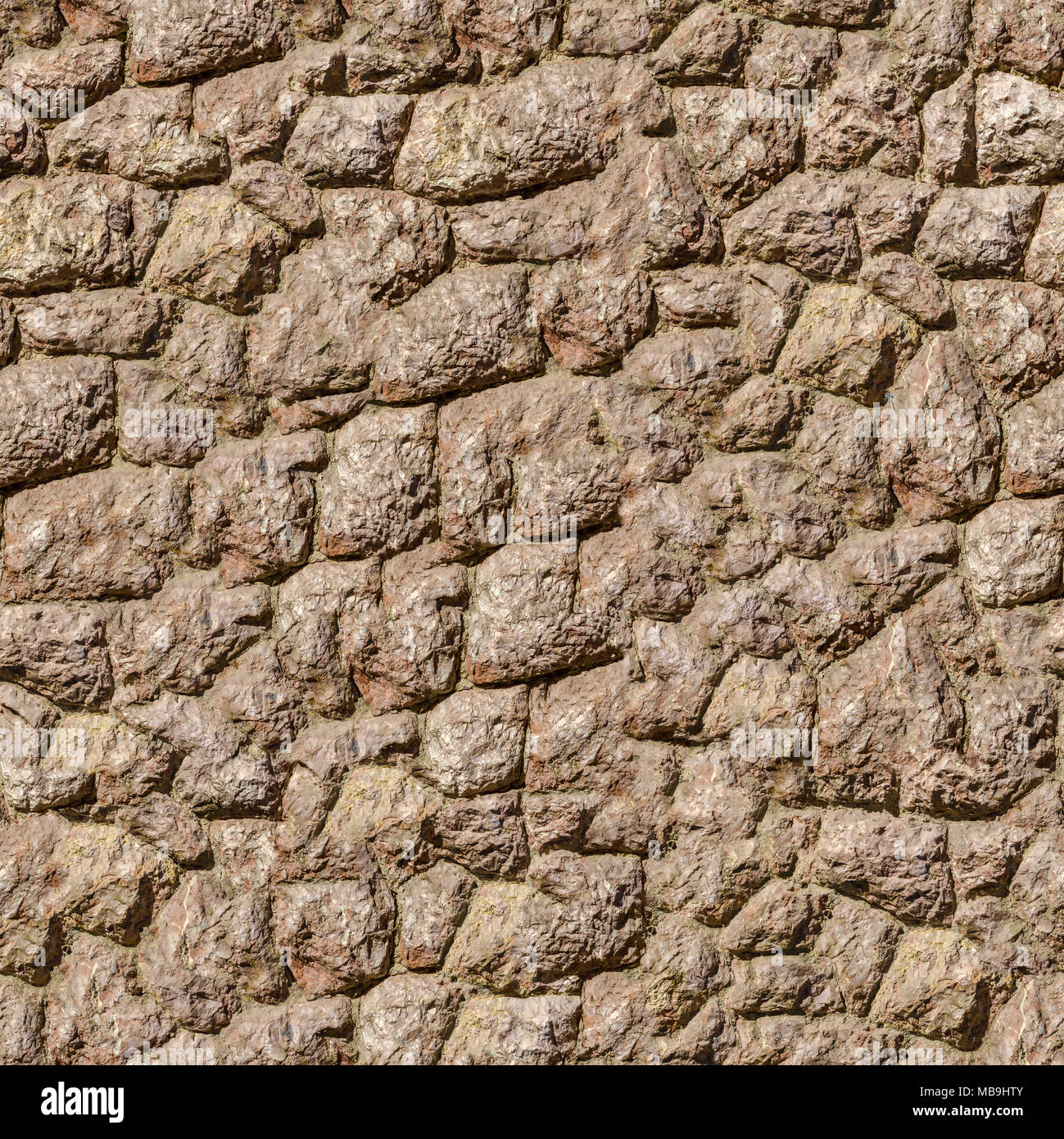 Rock Stone Wall. Seamless Tileable Texture. Stock Photo