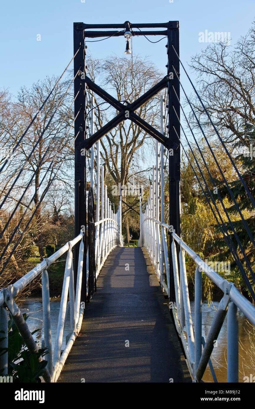 The bridge to Monkey Island over the River Thames, near Bray, Berkshire, UK Stock Photo
