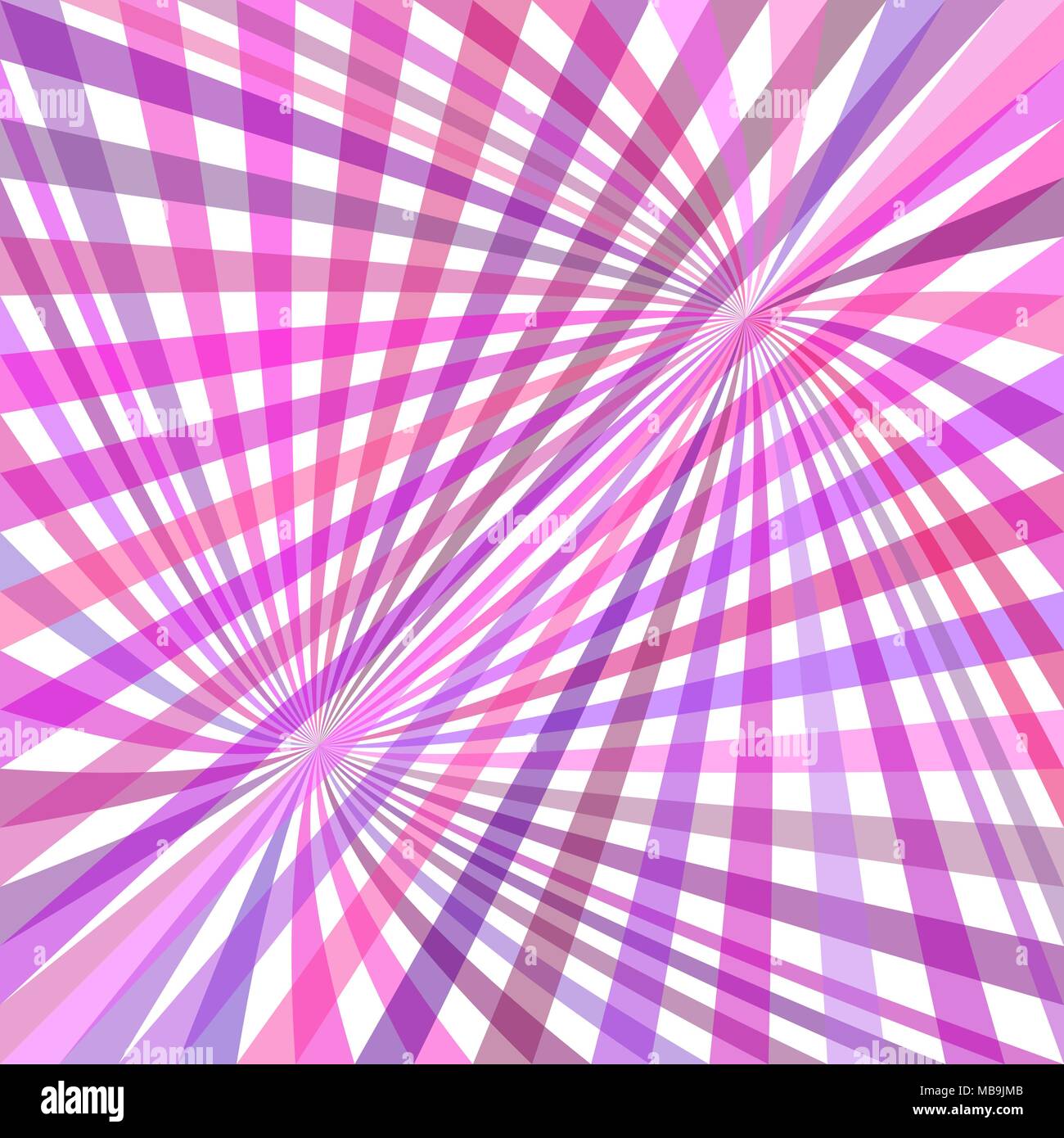 Curved ray background - vector graphic from striped rays in purple tones Stock Vector