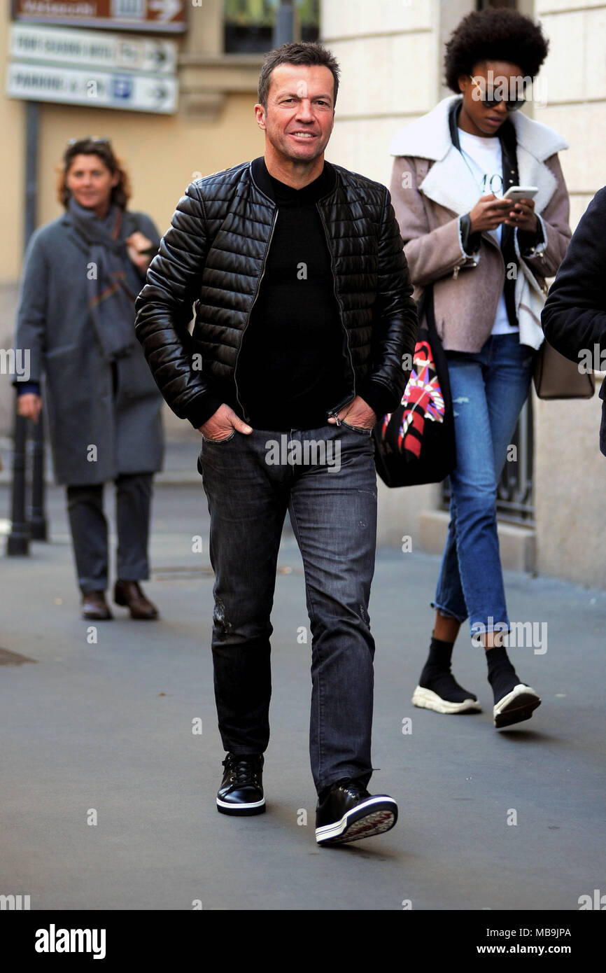Lothar Matthäus going for lunch with a friend at Il Salumaio di Montenapoleone, a restaurant in the centre of Milan, Italy. Featuring: Lothar Matthäus, Lothar Matthaus Where: Milan, Lombardy, Italy When: 09 Mar 2018 Credit: IPA/WENN.com **Only available for publication in UK, USA, Germany, Austria, Switzerland** Stock Photo