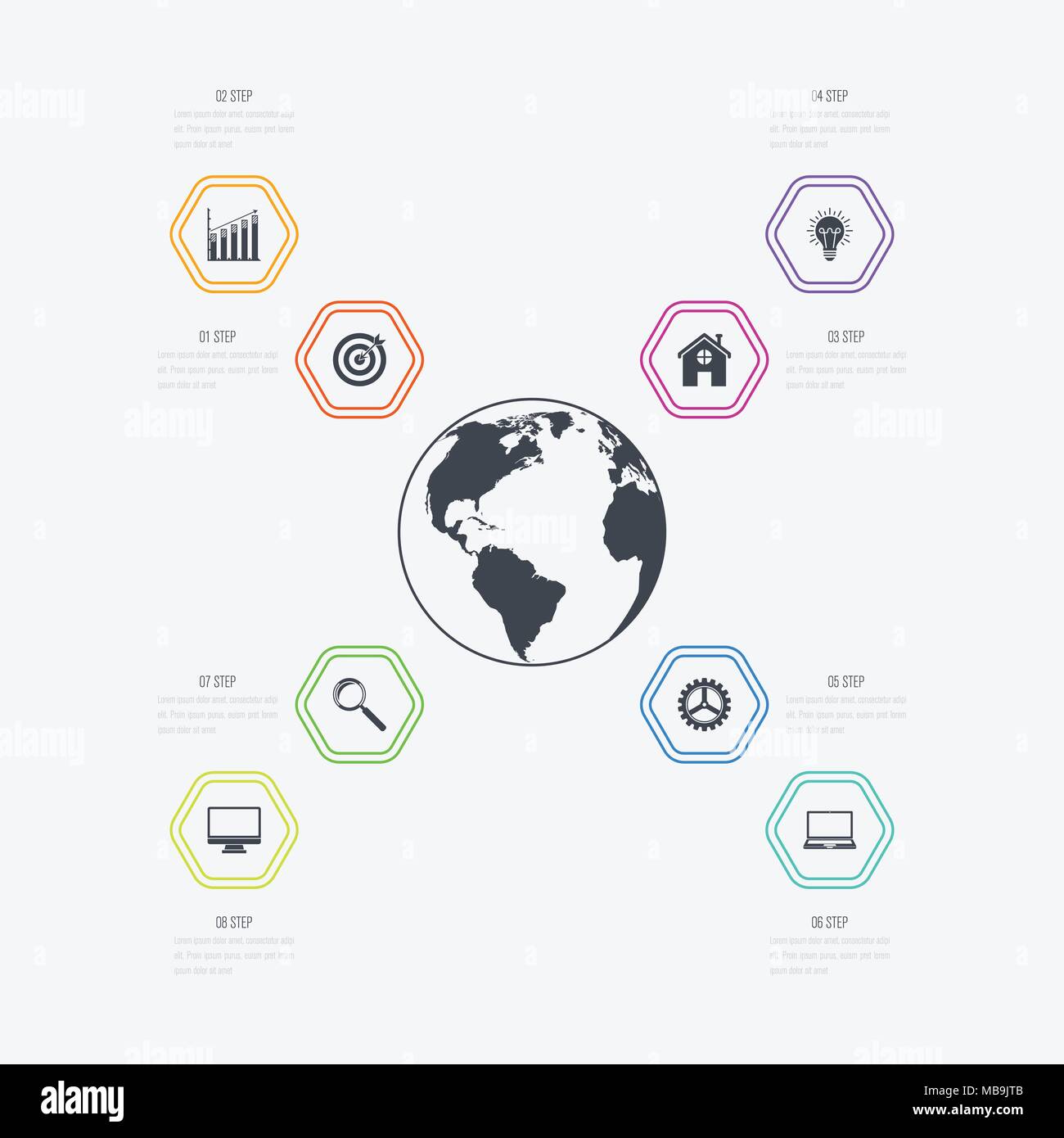 Vector illustration infographics 8 options Stock Vector Image & Art - Alamy