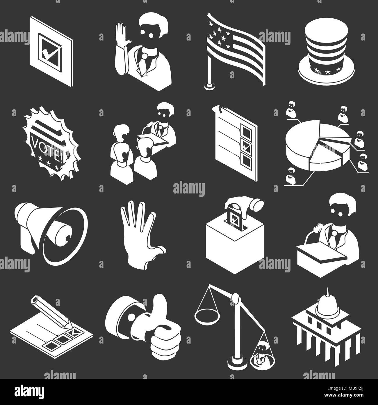 Election voting icons set grey vector Stock Vector Image & Art - Alamy