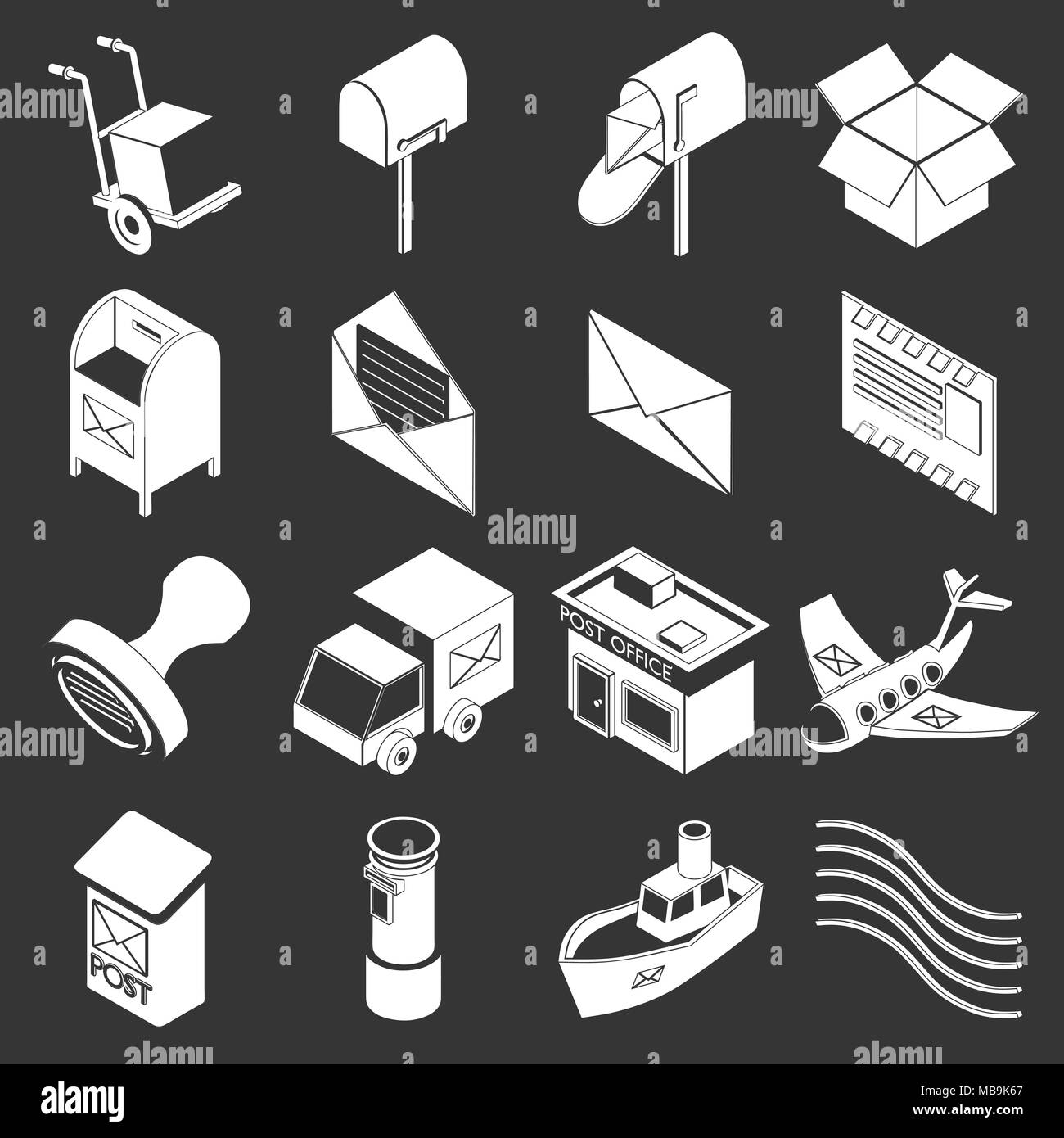 Poste service icons set grey vector Stock Vector Image & Art - Alamy