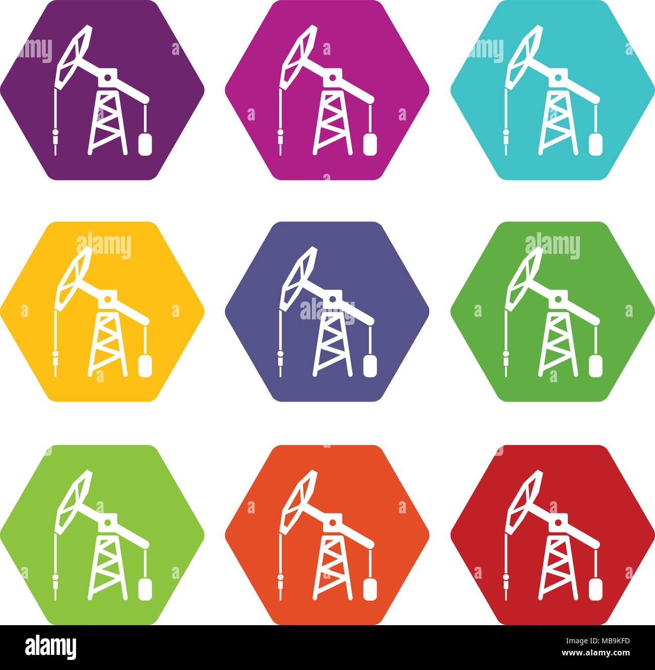 Oil rig icons set 9 vector Stock Vector Image & Art - Alamy