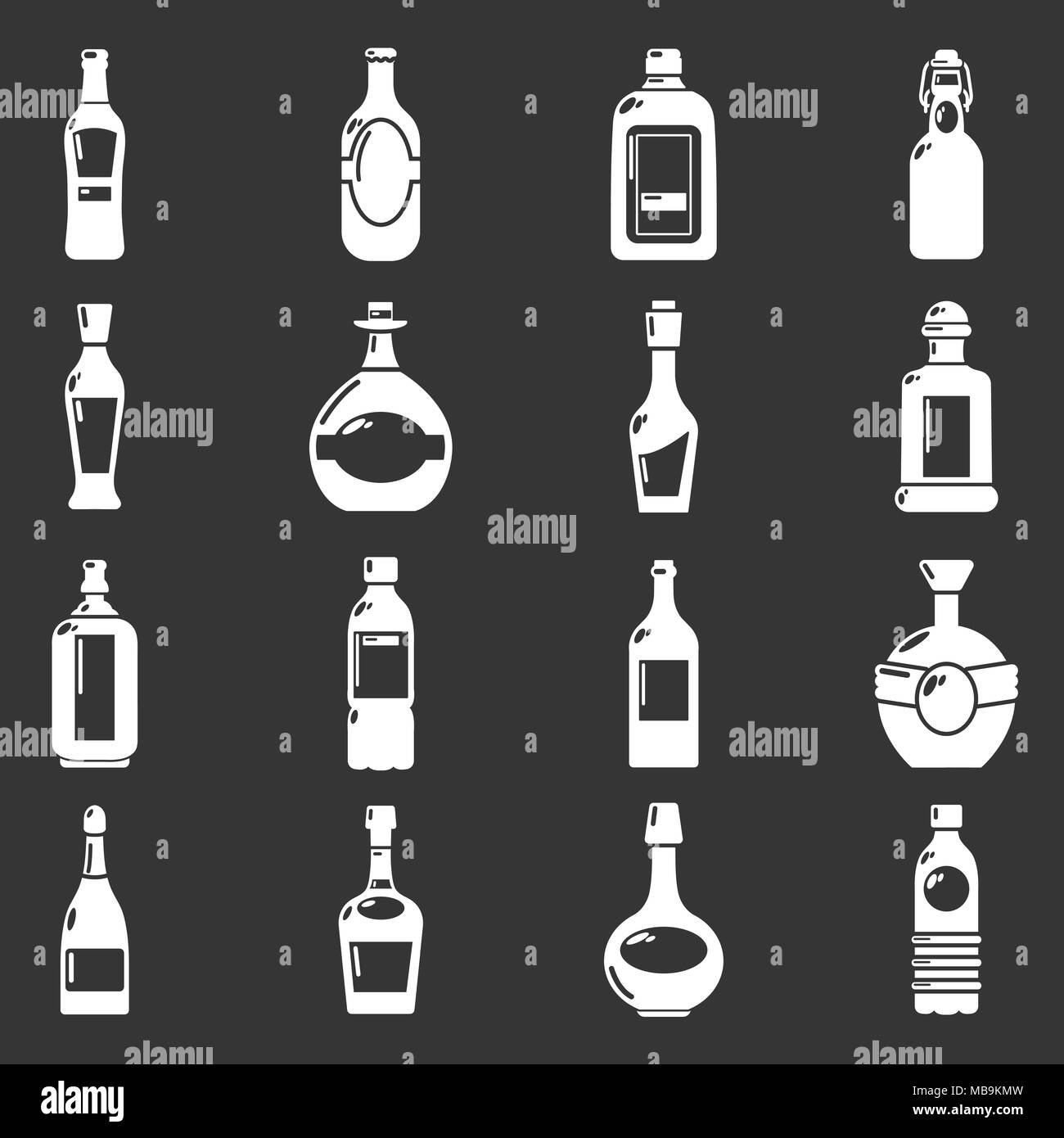 Bottles icons set grey vector Stock Vector Image & Art - Alamy