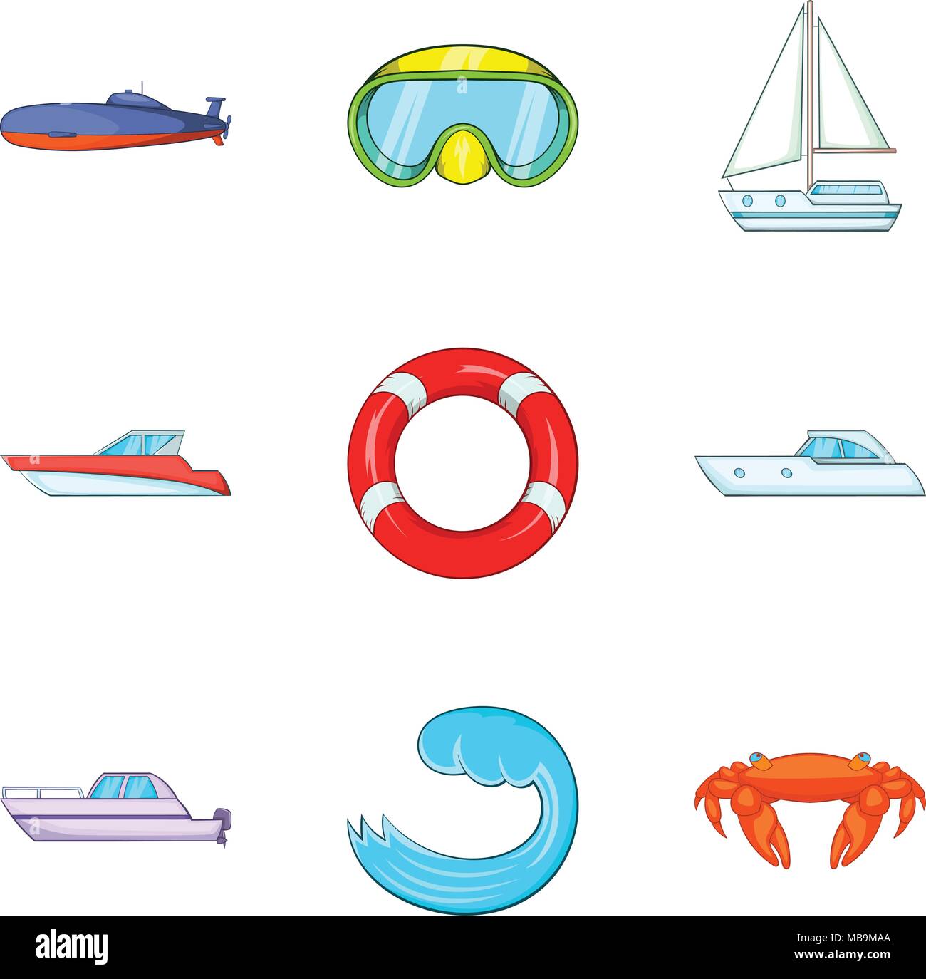 Water surface icons set, cartoon style Stock Vector Image & Art - Alamy