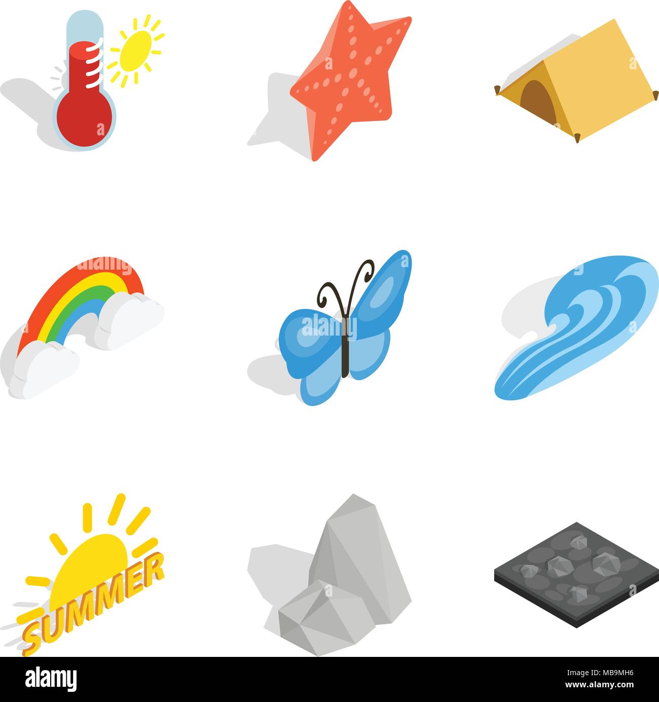 Inland waterway icons set, isometric style Stock Vector Image & Art - Alamy