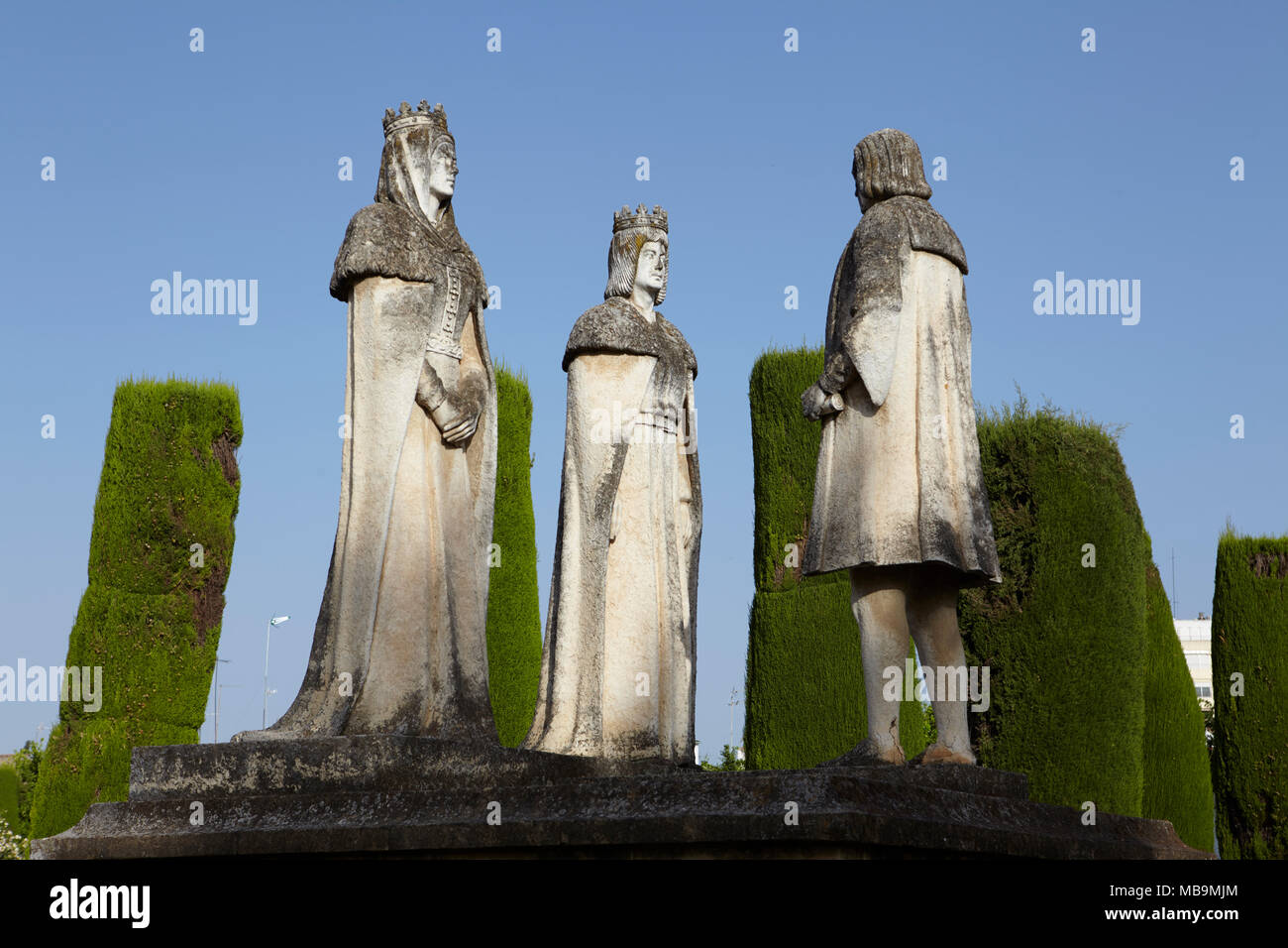 Statues of Queen Isabella, King Ferdinand and Christopher Columbus in