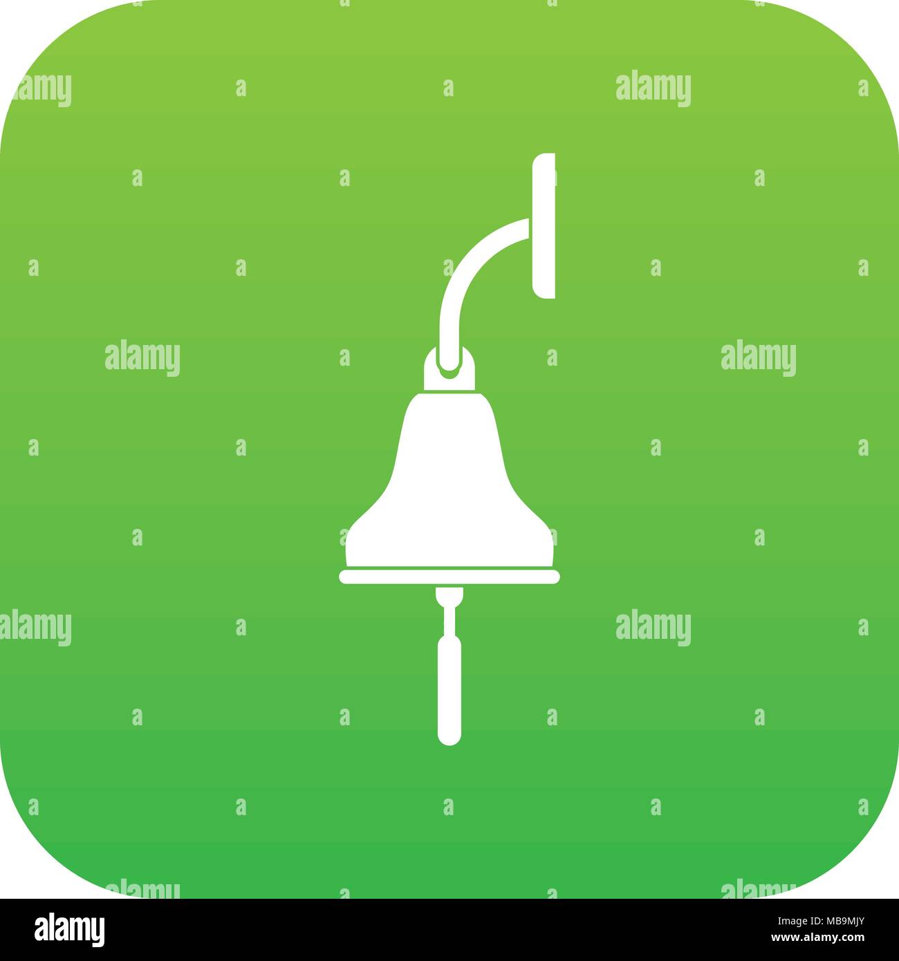 Ship bell icon digital green Stock Vector