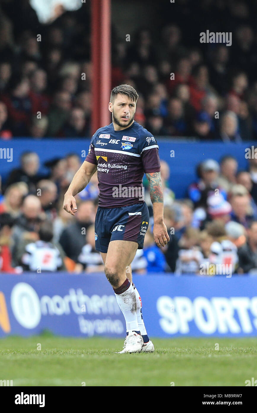 Wakefield, UK. 8th April 2018, Beaumont Legal Stadium, Wakefield, England; Betfred Super League rugby, Wakefield Trinity v Leeds Rhinos; Tom Briscoe of Leeds Rhinos Credit: News Images/Alamy Live News Stock Photo