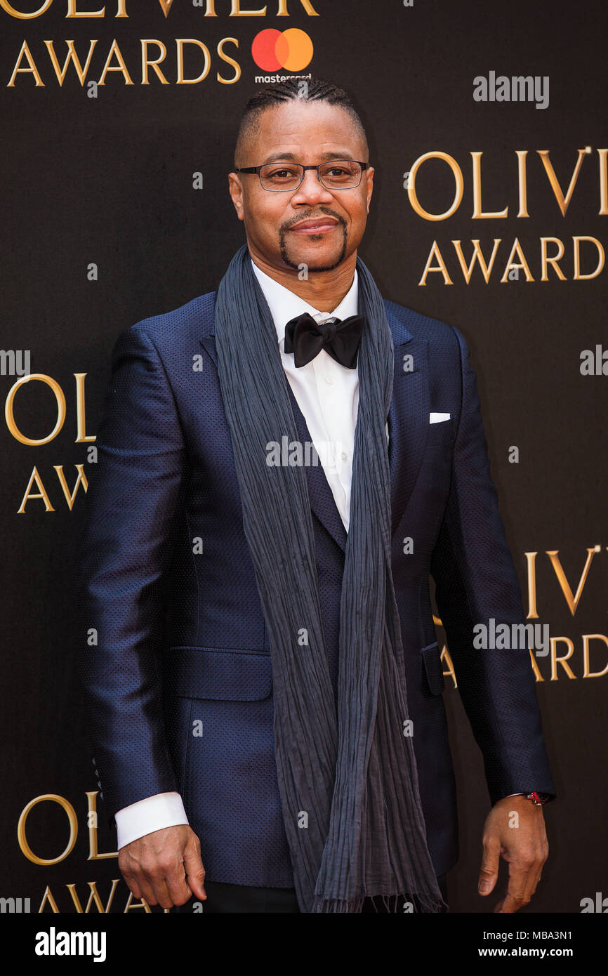 London, UK. 8th April, 2018. Cuba Gooding Jr  American actor on the red carpet at the 2018 Olivier Awards held at the Royal Albert Hall in London. He presented the award for best actress in a Musical Credit: David Betteridge/Alamy Live News Stock Photo