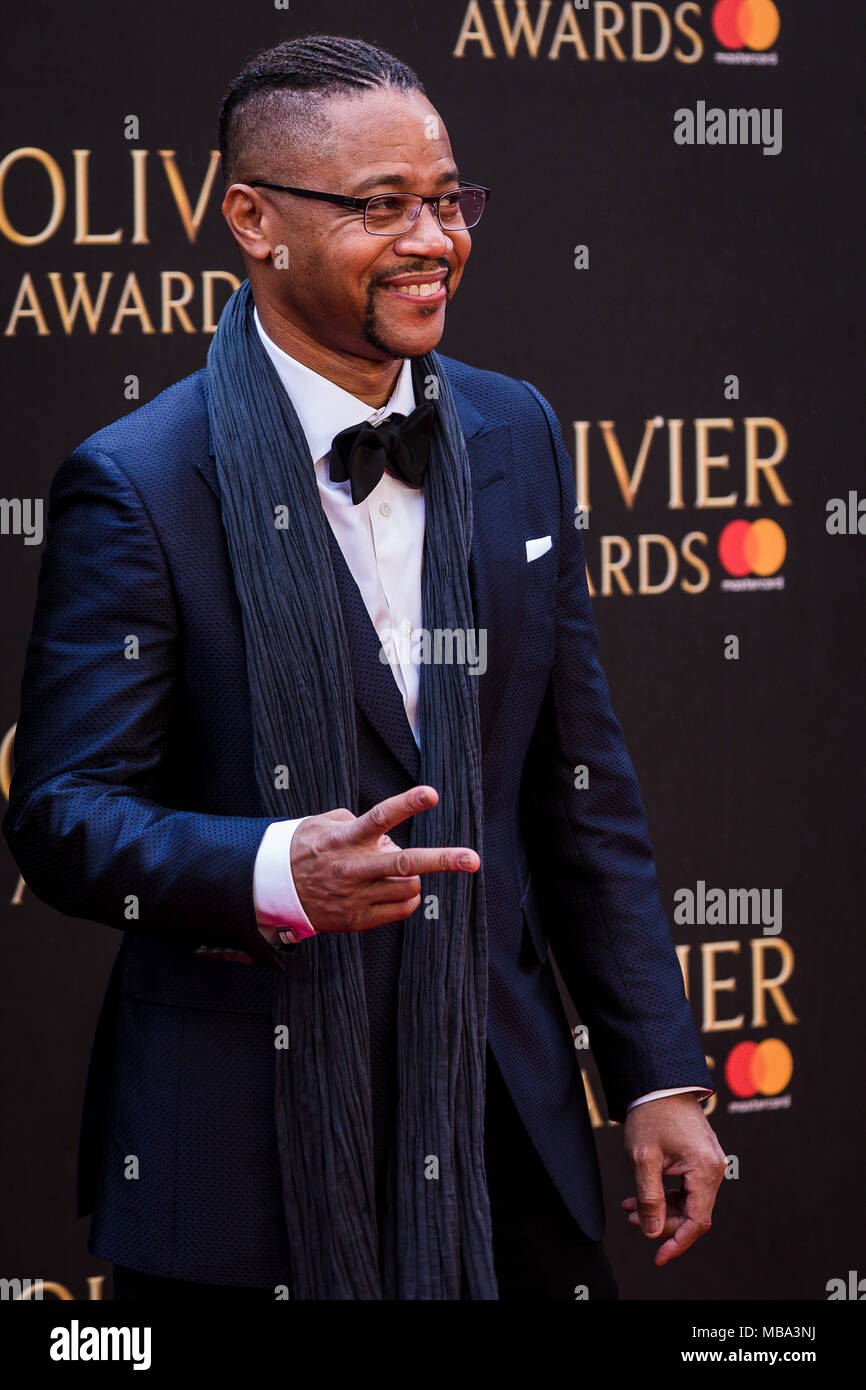 London, UK. 8th April, 2018. Cuba Gooding Jr  American actor on the red carpet at the 2018 Olivier Awards held at the Royal Albert Hall in London. He presented the award for best actress in a Musical Credit: David Betteridge/Alamy Live News Stock Photo