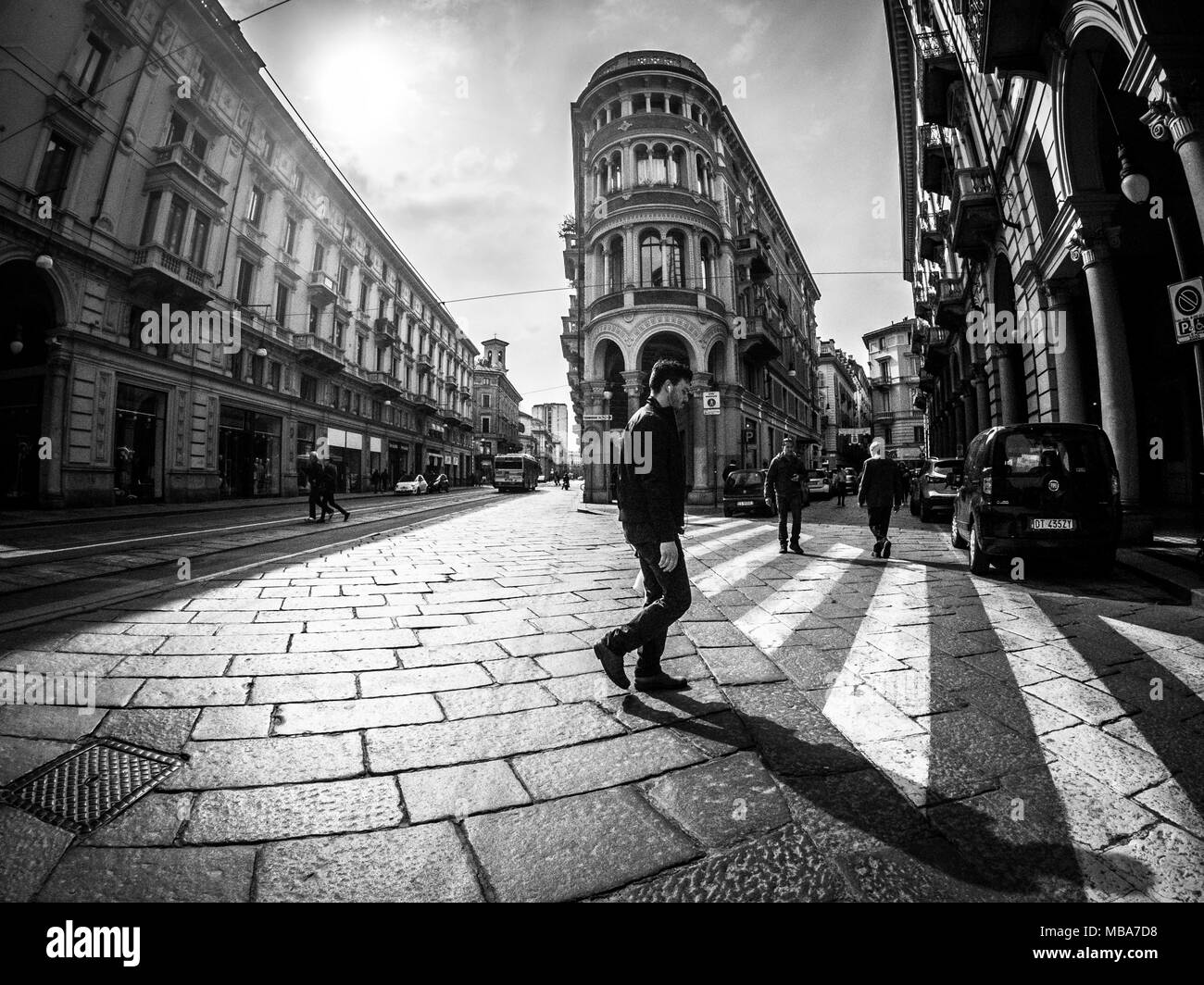 Street view of Turin italy cityscape and landmark Stock Photo