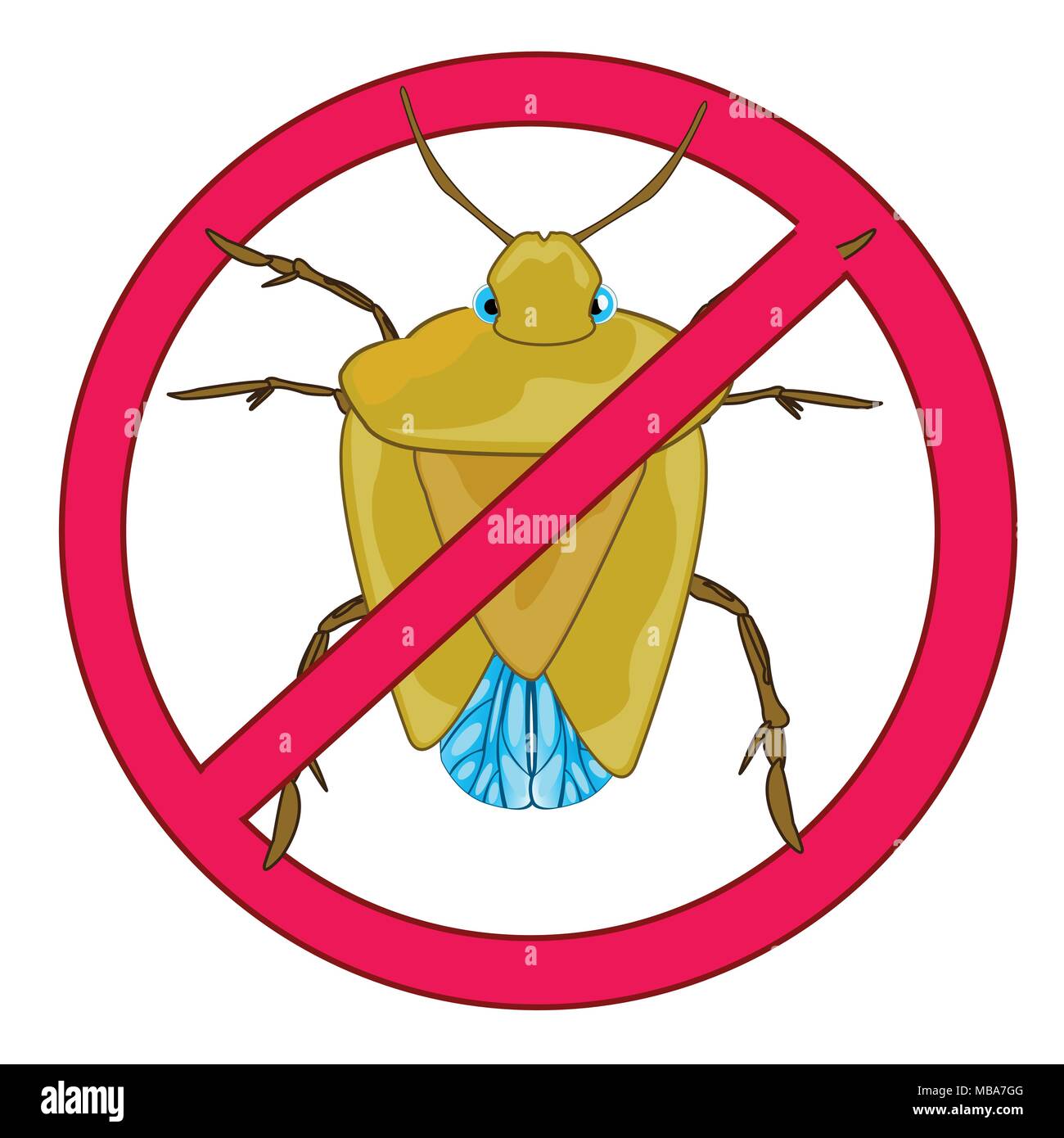 Sign insect bedbug prohibiting Stock Vector