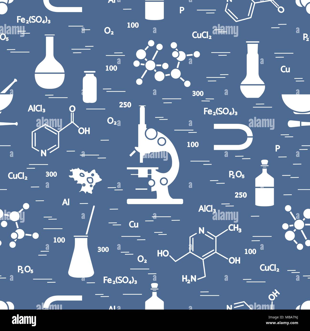 Seamless pattern with variety scientific, education elements ...