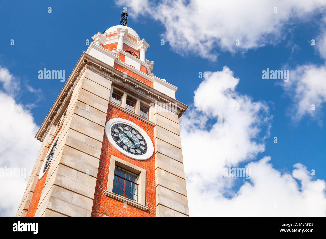 Clock Tower of Hong Kong. This landmark is located on the southern shore of Tsim Sha Tsui, Kowloon Stock Photo