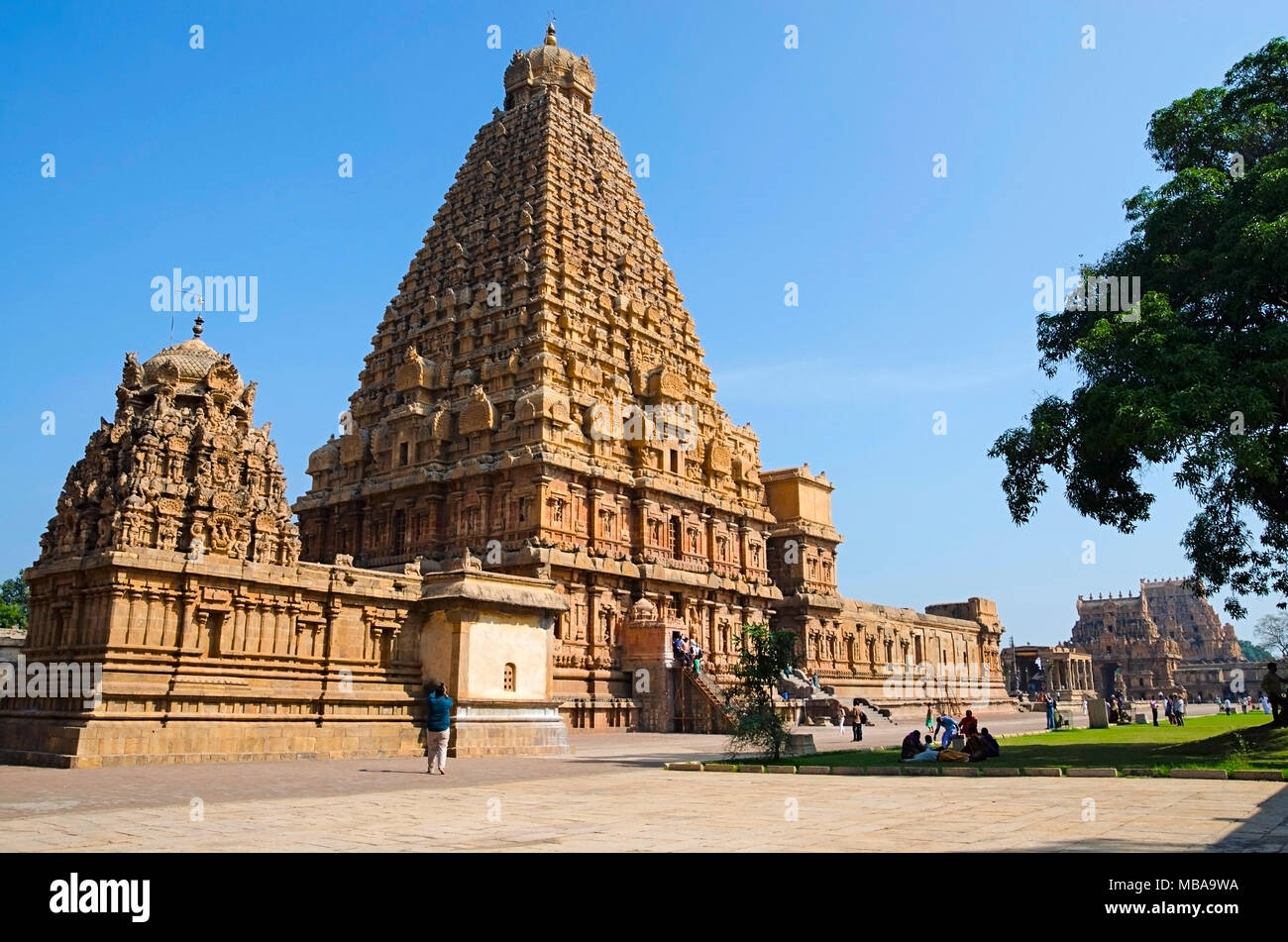 Brihadisvara Temple, Thanjavur, Tamil Nadu, India. Hindu temple dedicated to Lord Shiva, it is one of the largest South Indian temple Stock Photo