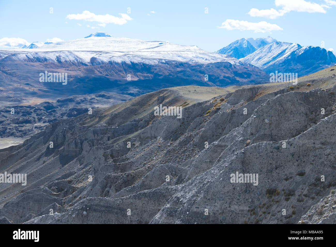 Alluvial glacial deposits in the mountains. A consequence of the ice age Stock Photo