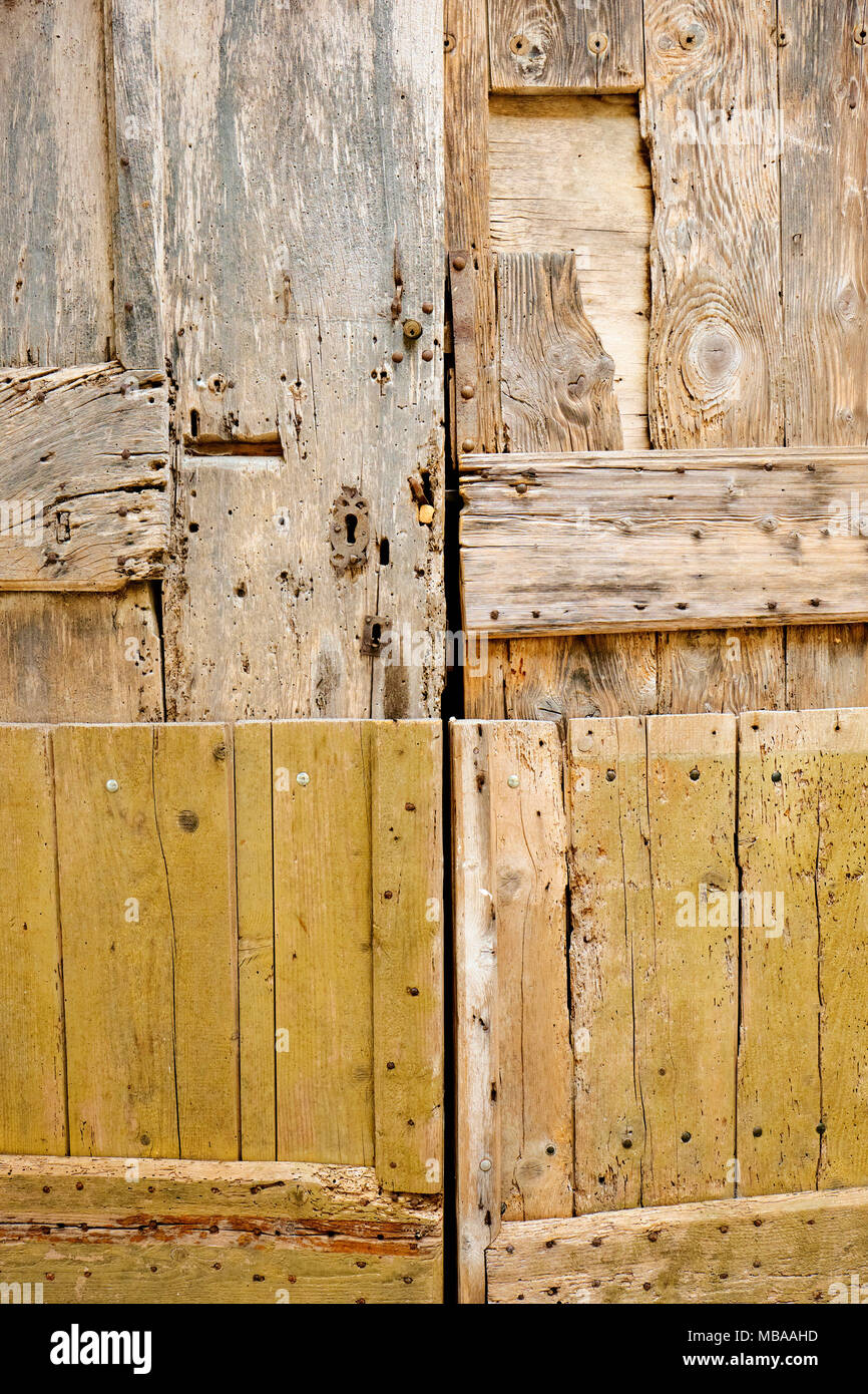 An old wooden door background Stock Photo