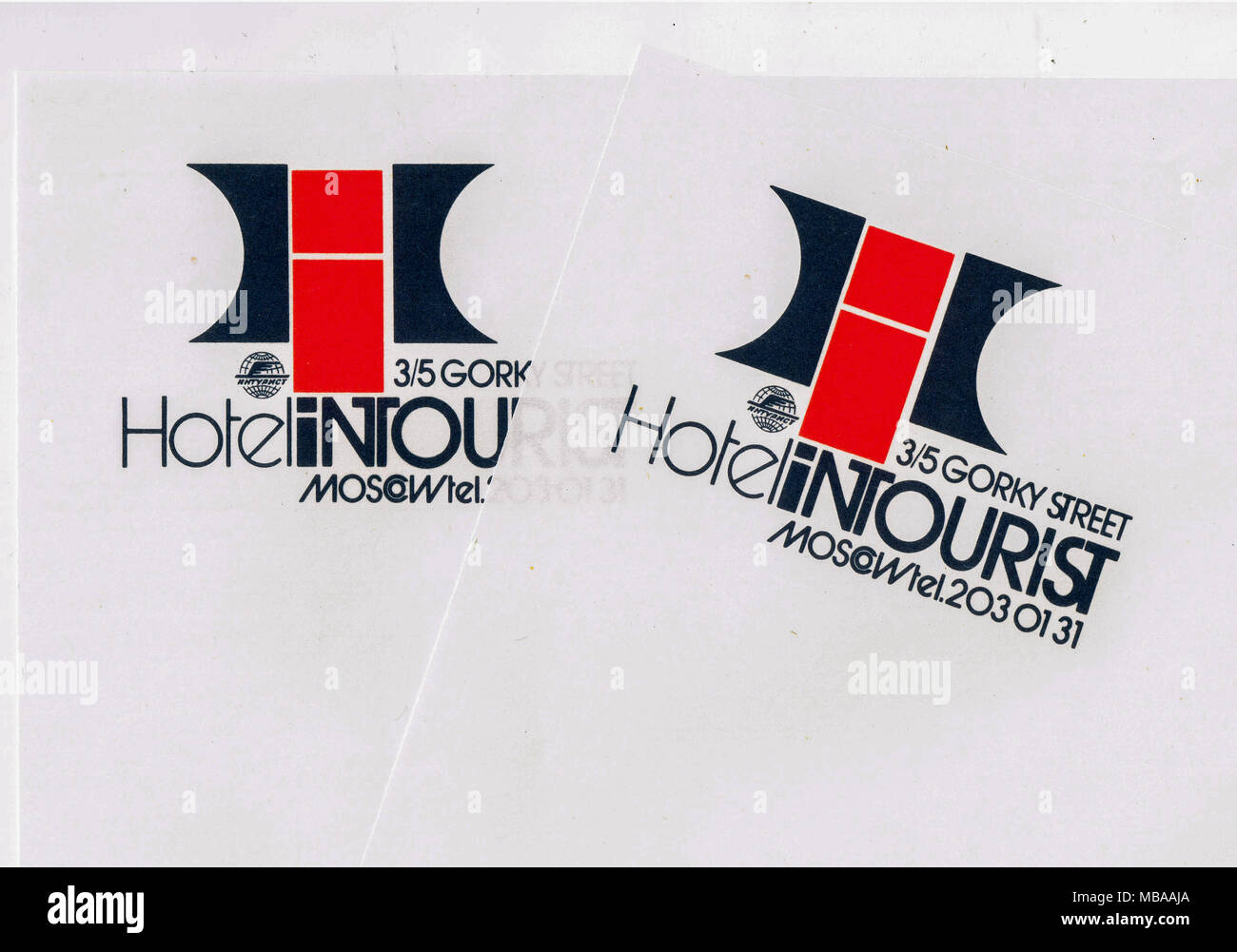 Intourist Hotel logo, Moscow, Russia Stock Photo - Alamy