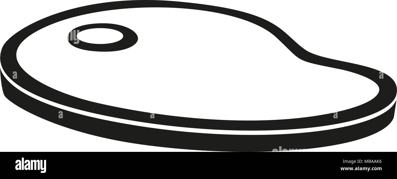 BBQ steak meat black and white silhouette. Cooking vector illustration