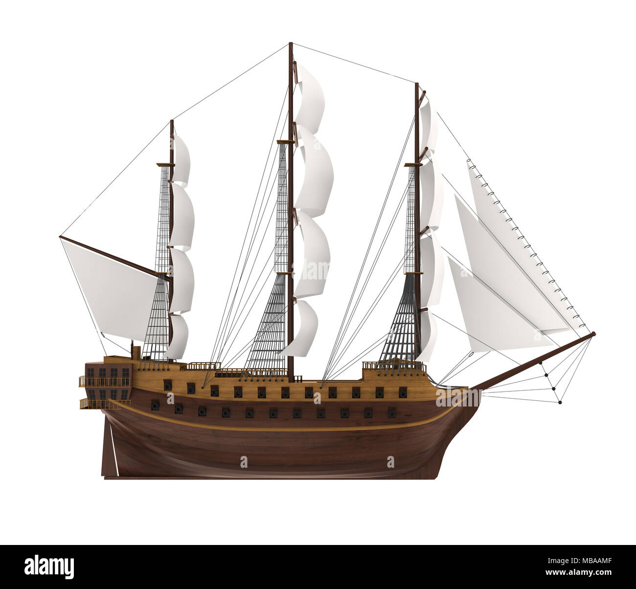 Sail Ship Isolated Stock Photo - Alamy