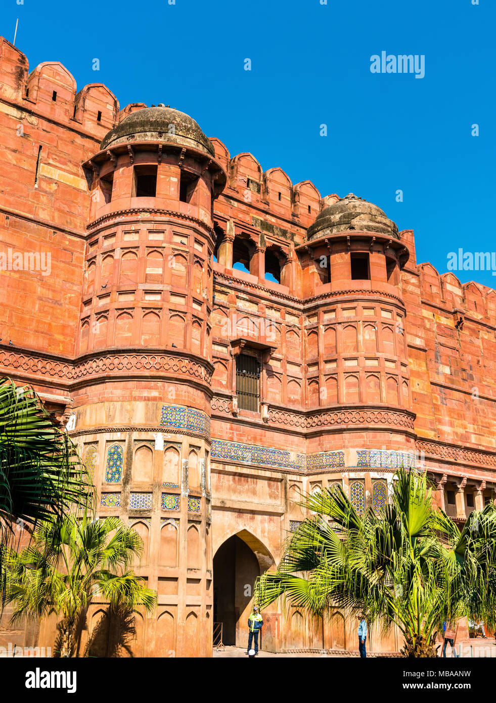 Amar Singh Gate of Agra Fort. UNESCO heritage site in India Stock Photo