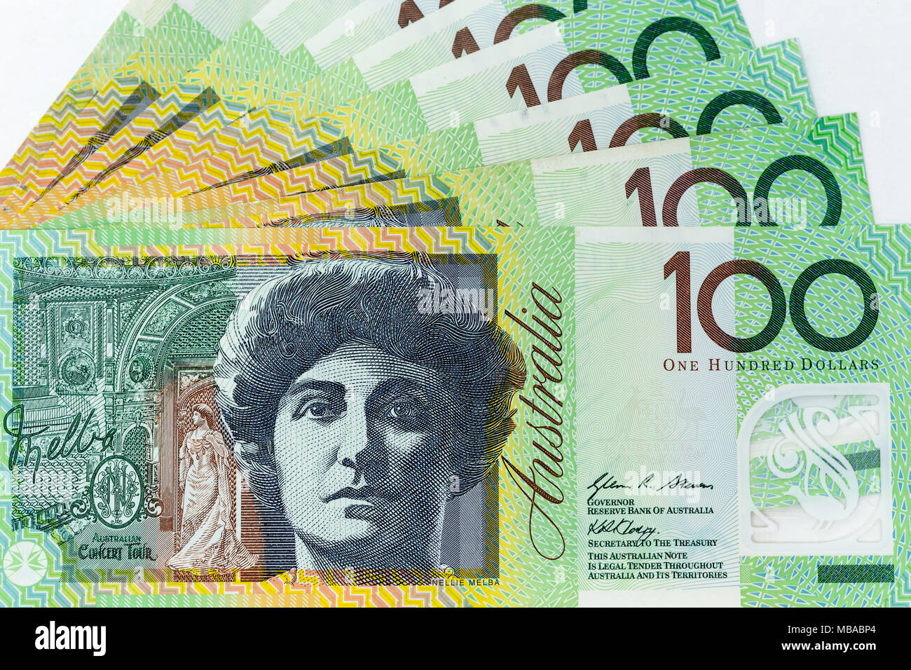 Åben Anoi indebære Currency banknotes spread across frame australian dollar in various  denomination Stock Photo - Alamy